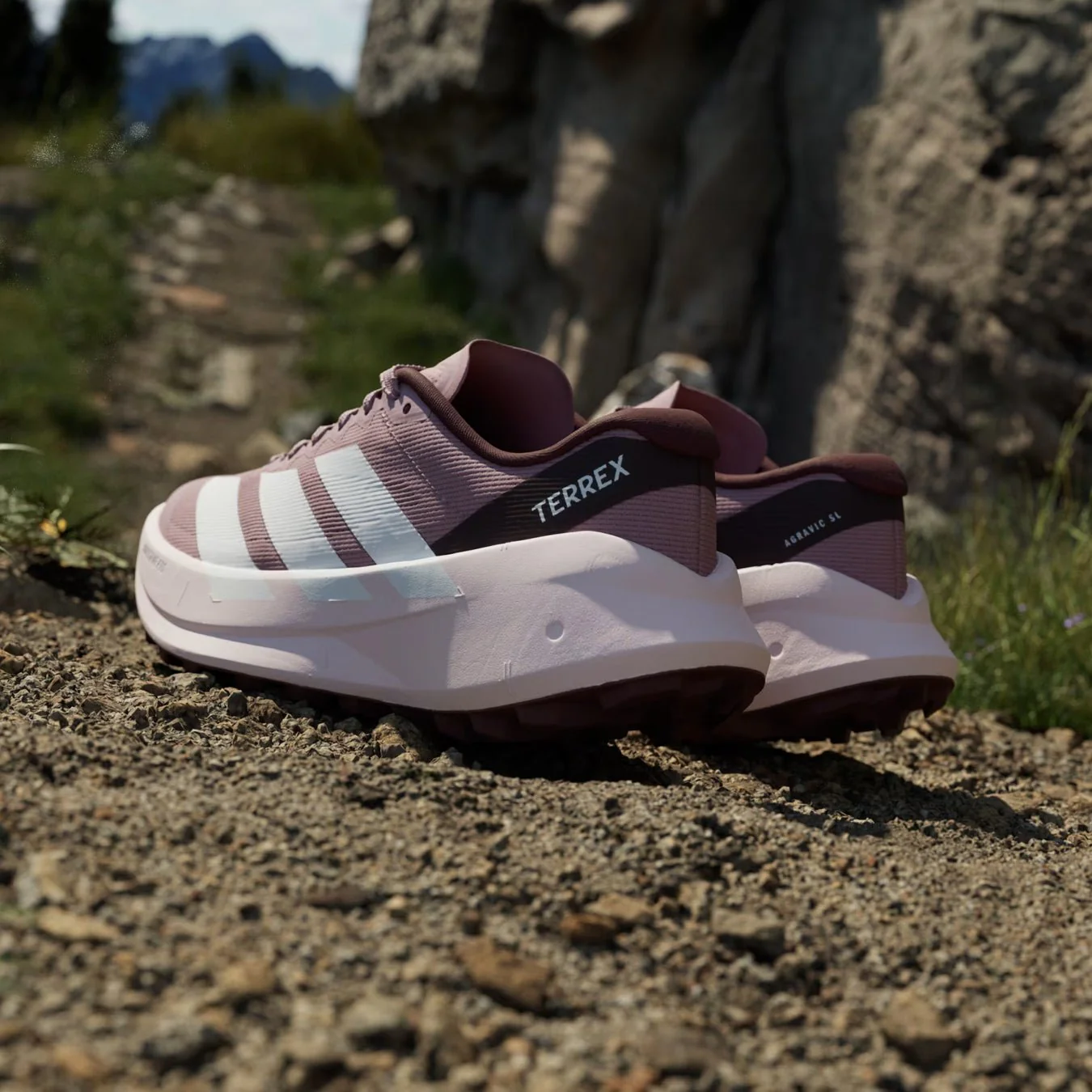 Adidas Terrex Womens Agravic SL Trainer Magic Mauve / Footwear White / Maroon - Image 3