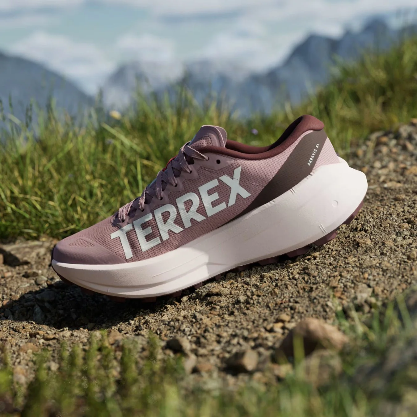 Adidas Terrex Womens Agravic SL Trainer Magic Mauve / Footwear White / Maroon - Image 4