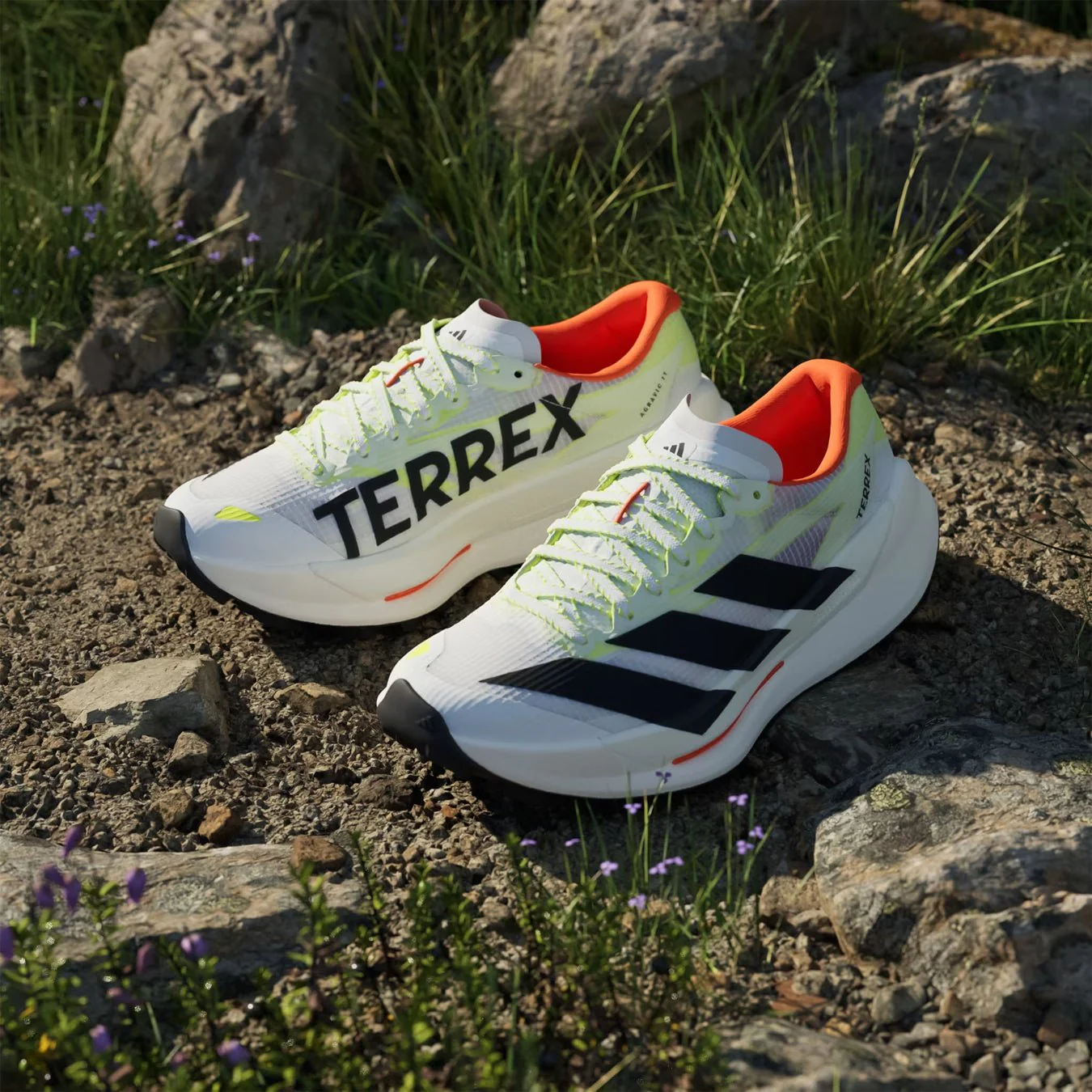Adidas Terrex Womens Agravic TT Trail Running Shoe Cloud White / Core Black / Impact Orange - Image 3