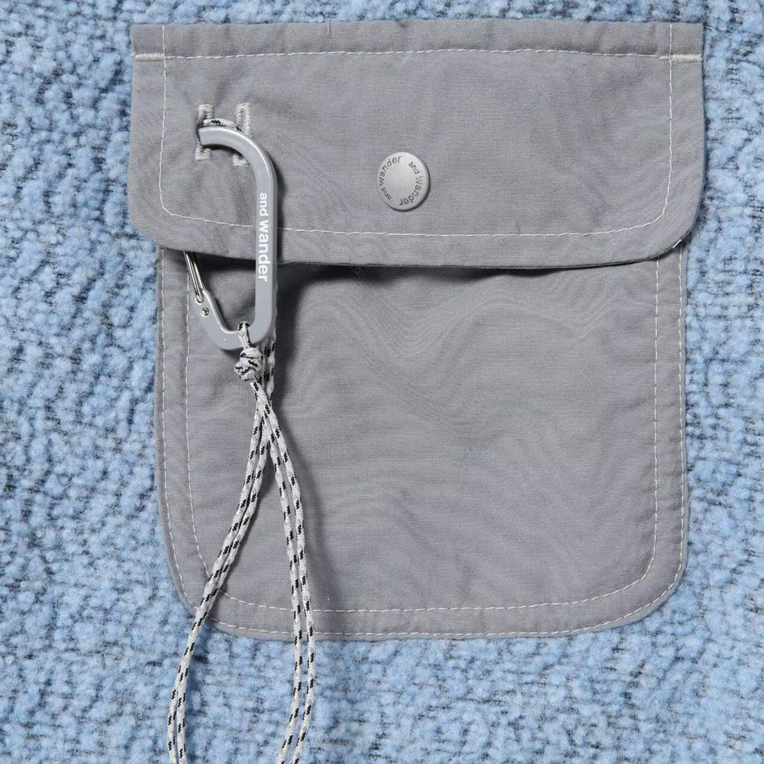 And Wander Womens Re Wool Jq Stand Zip Light Blue - Image 7