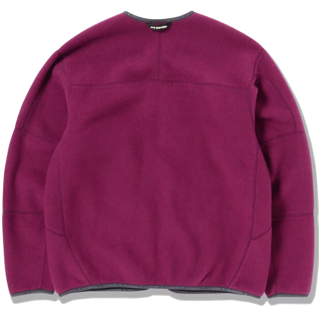 And Wander Womens Wool Fleece Cardigan Purple - Image 2