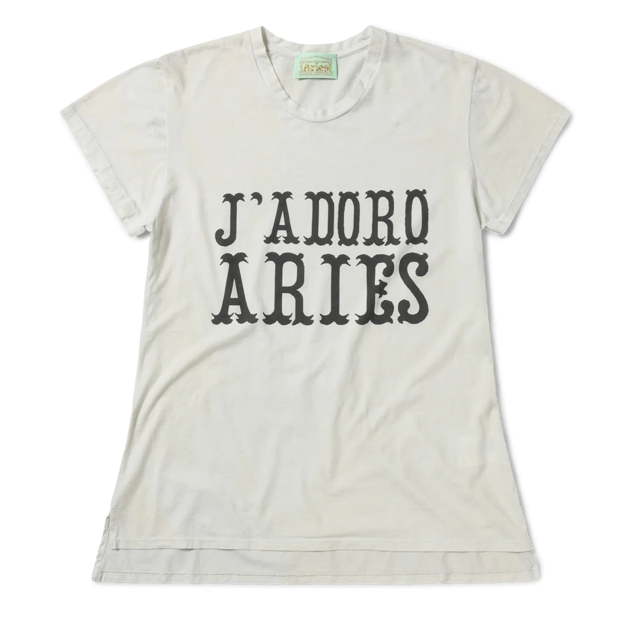 Aries Womens J'adoro Western Cap Sleeve Tee Off White