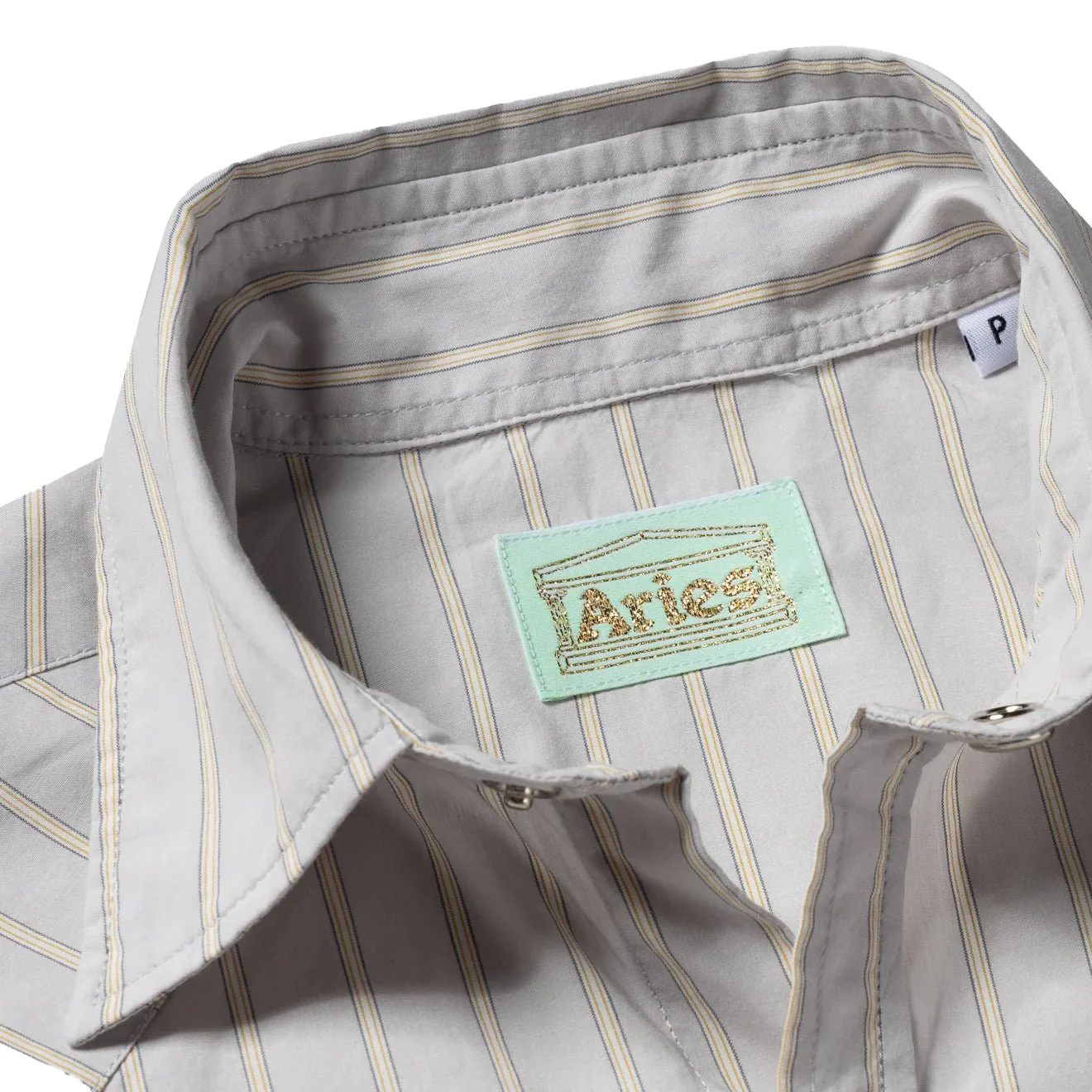 Aries Womens Poplin Stripe Western Shirt Beige - Image 3