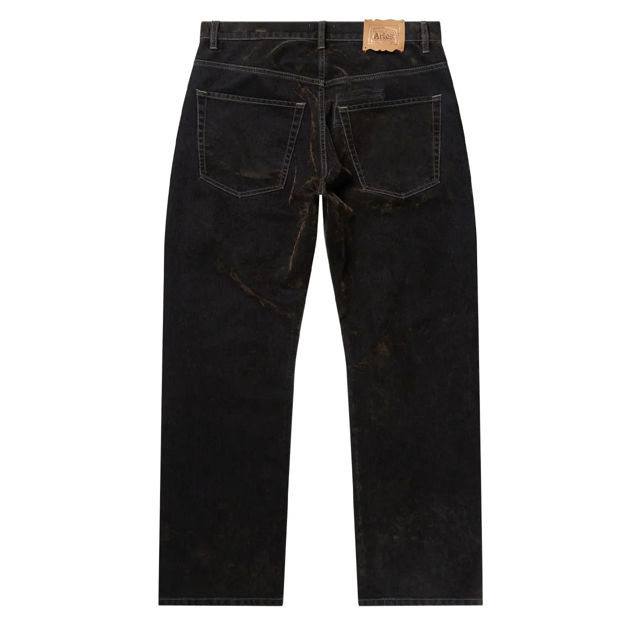 Aries Worn Flock Batten Jean Green - Image 2