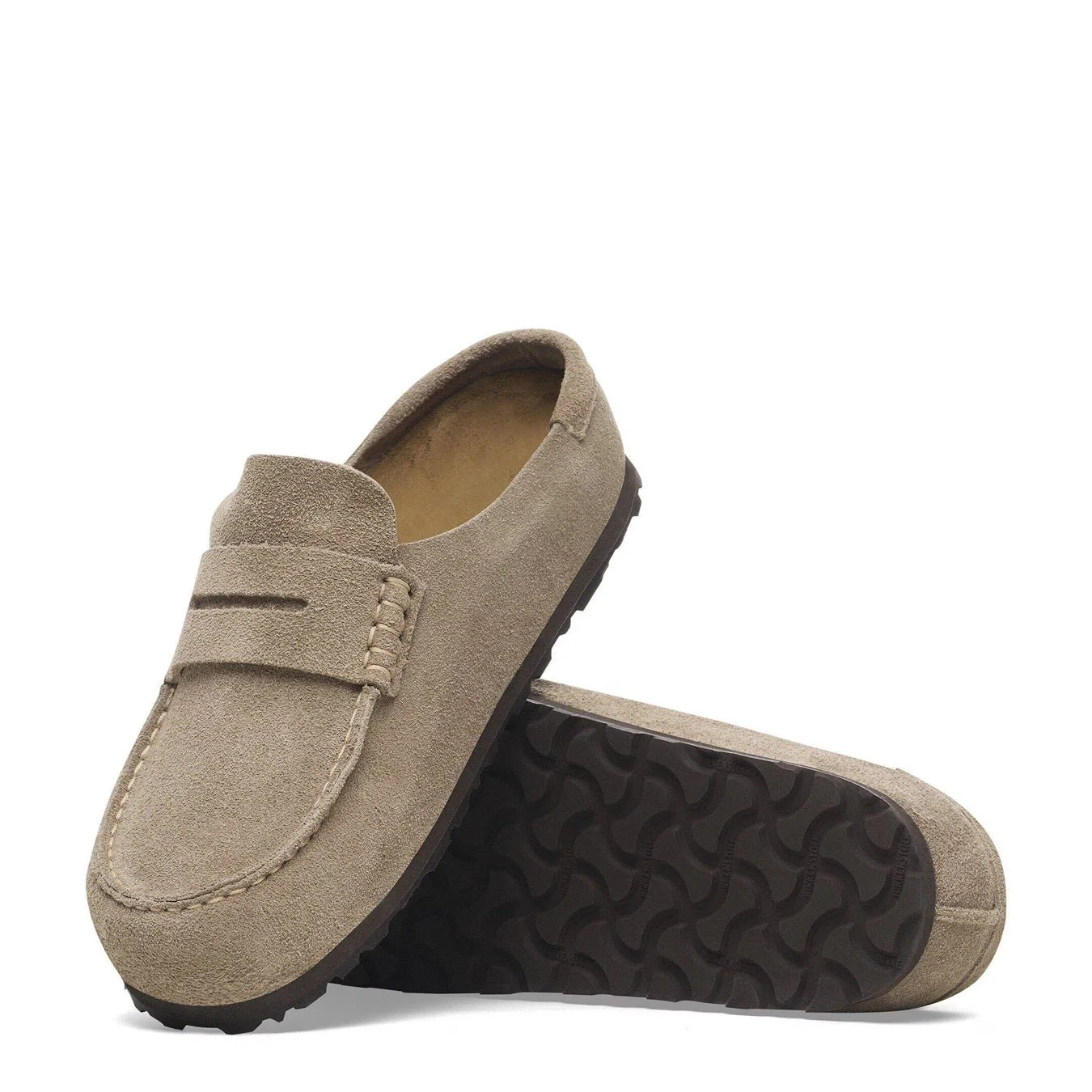 Birkenstock Womens Naples Wrapped Suede Leather Shoe Narrow Fit Taupe - Image 4
