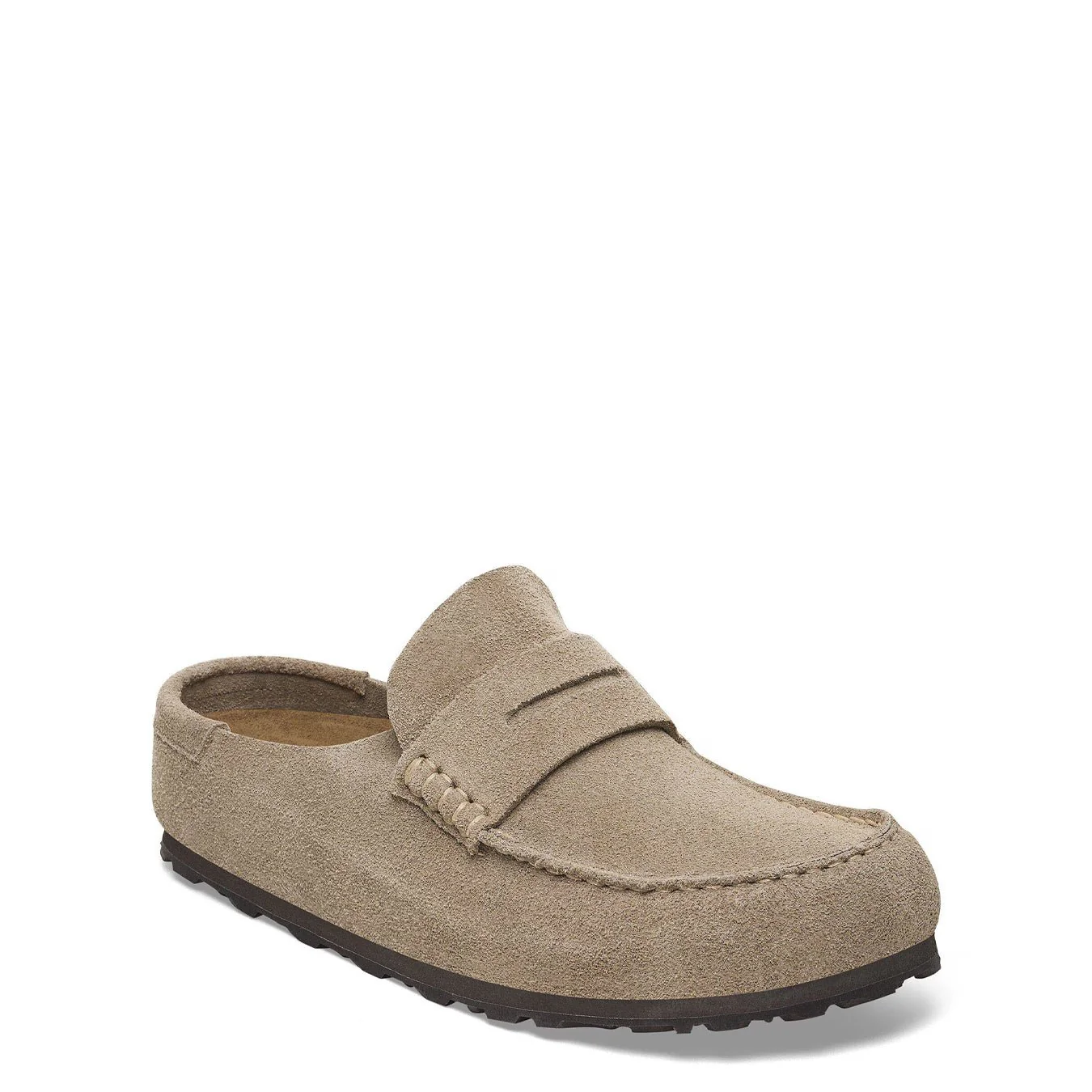 Birkenstock Womens Naples Wrapped Suede Leather Shoe Narrow Fit Taupe - Image 5