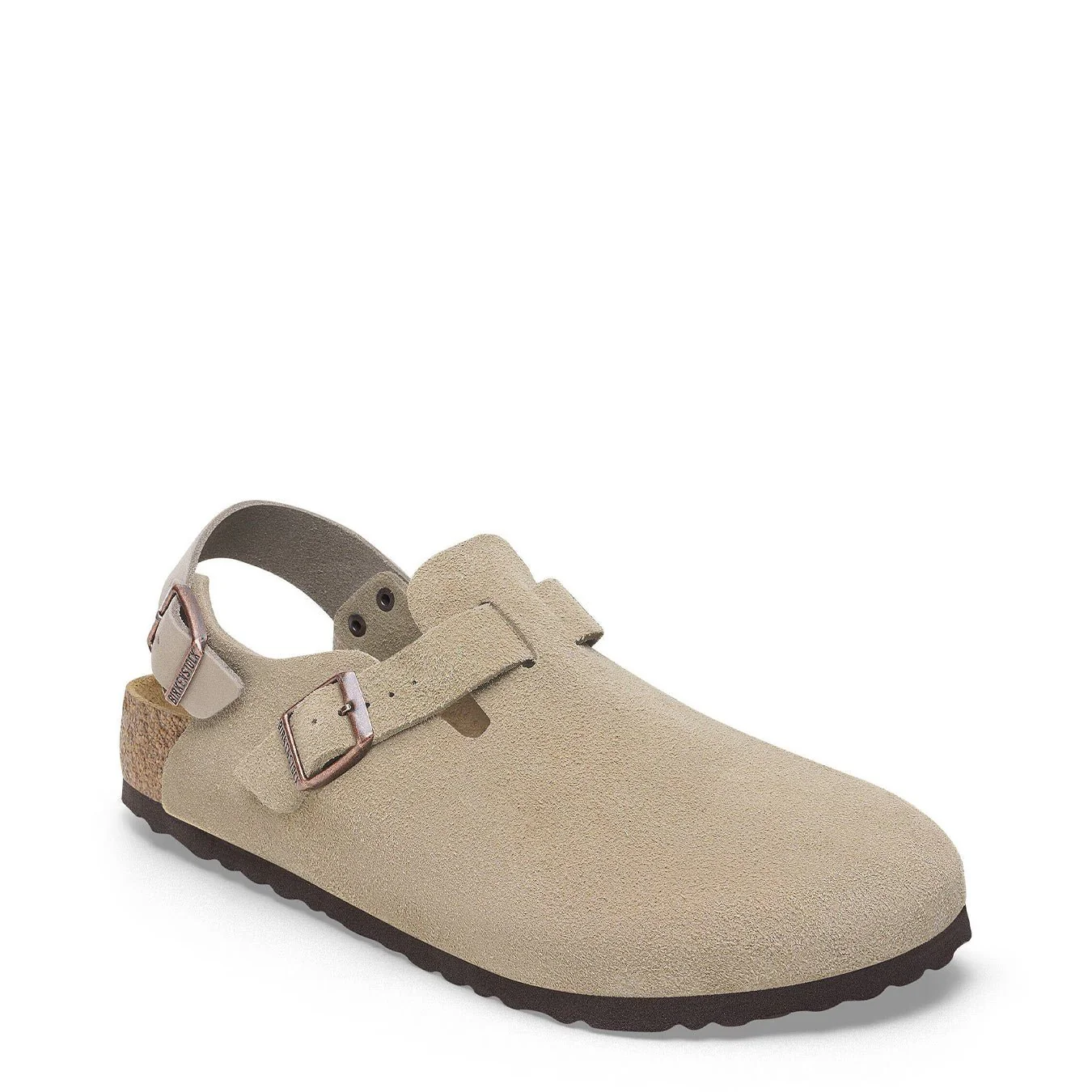 Birkenstock Womens Tokio Suede Leather Clog Narrow Fit Taupe - Image 2