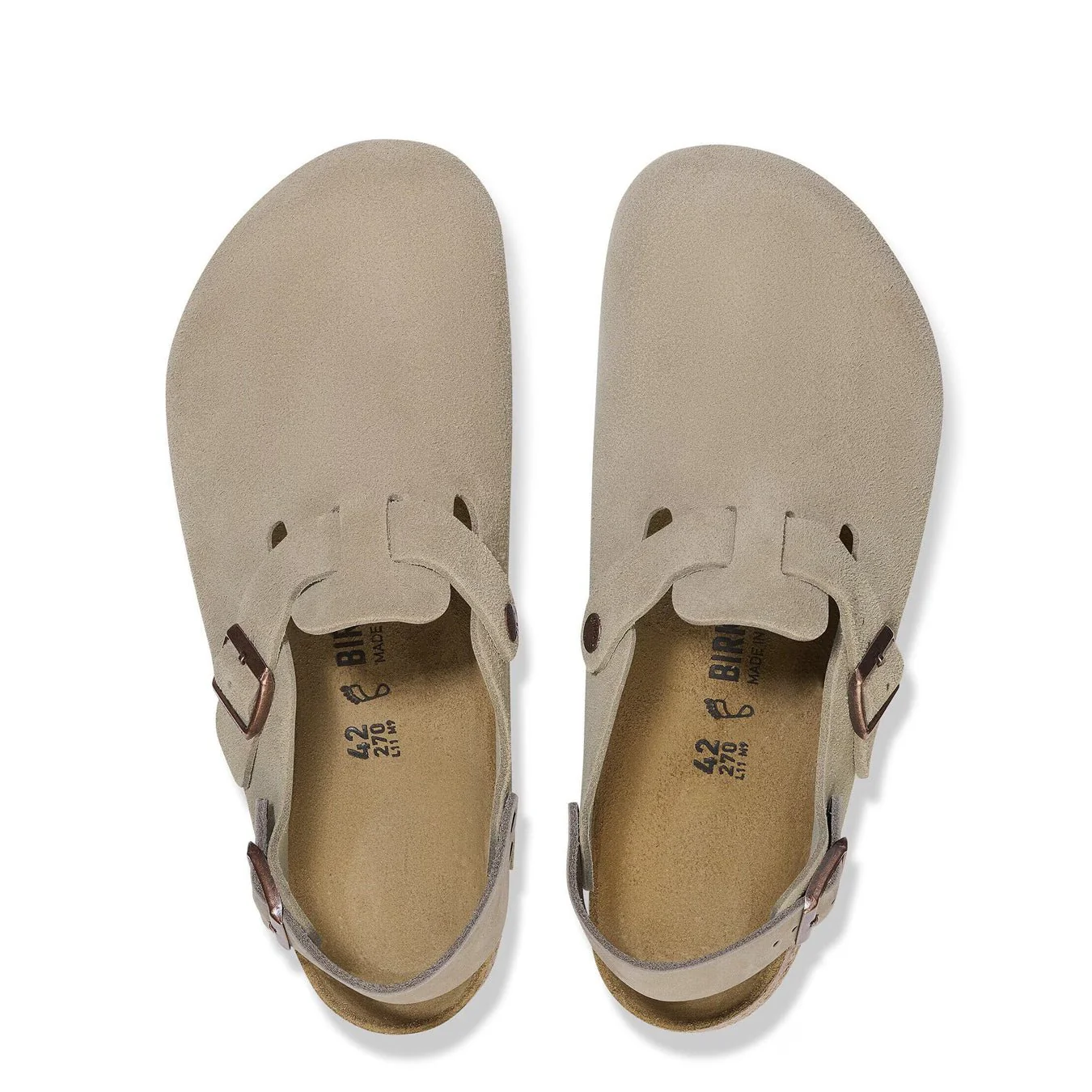 Birkenstock Womens Tokio Suede Leather Clog Narrow Fit Taupe - Image 3
