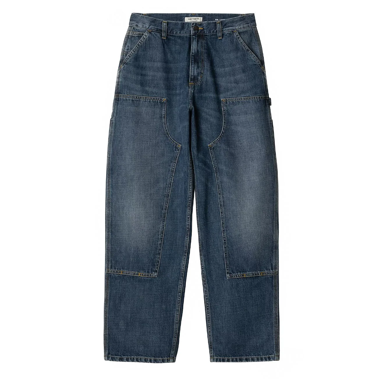 Carhartt WIP Womens Brandon Double Knee Pant Blue Dark Used Wash