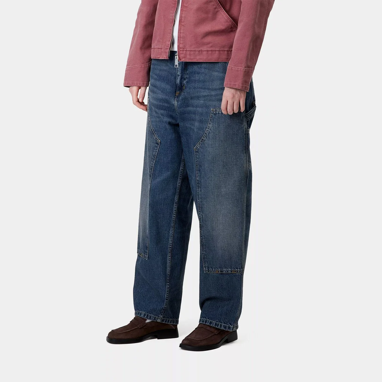 Carhartt WIP Womens Brandon Double Knee Pant Blue Dark Used Wash - Image 3