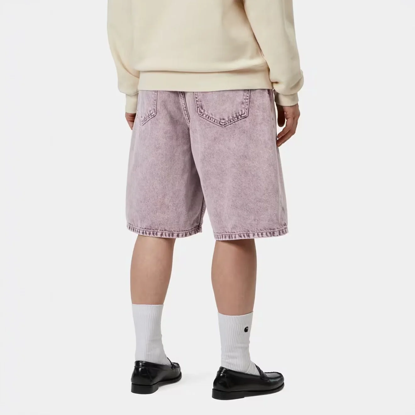 Carhartt WIP Womens Brandon Short Cozy Purple Chalk Wash - Image 4