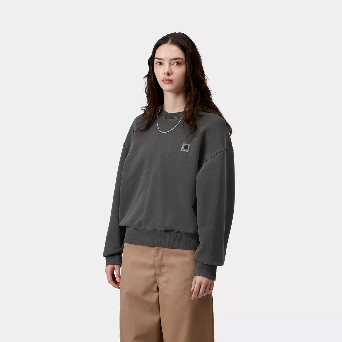 Carhartt WIP Womens Nelson Sweatshirt Black Garment Dyed - Image 3