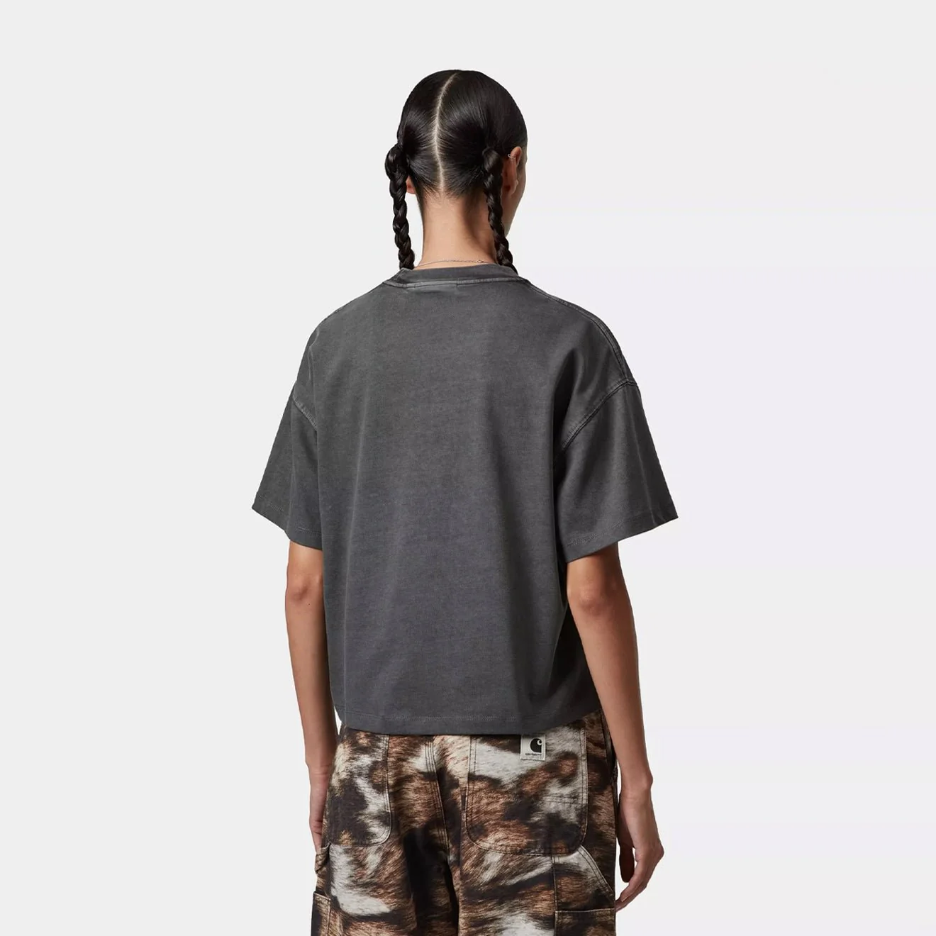 Carhartt WIP Womens S/S Benton T-Shirt Graphite Garment Dyed - Image 4