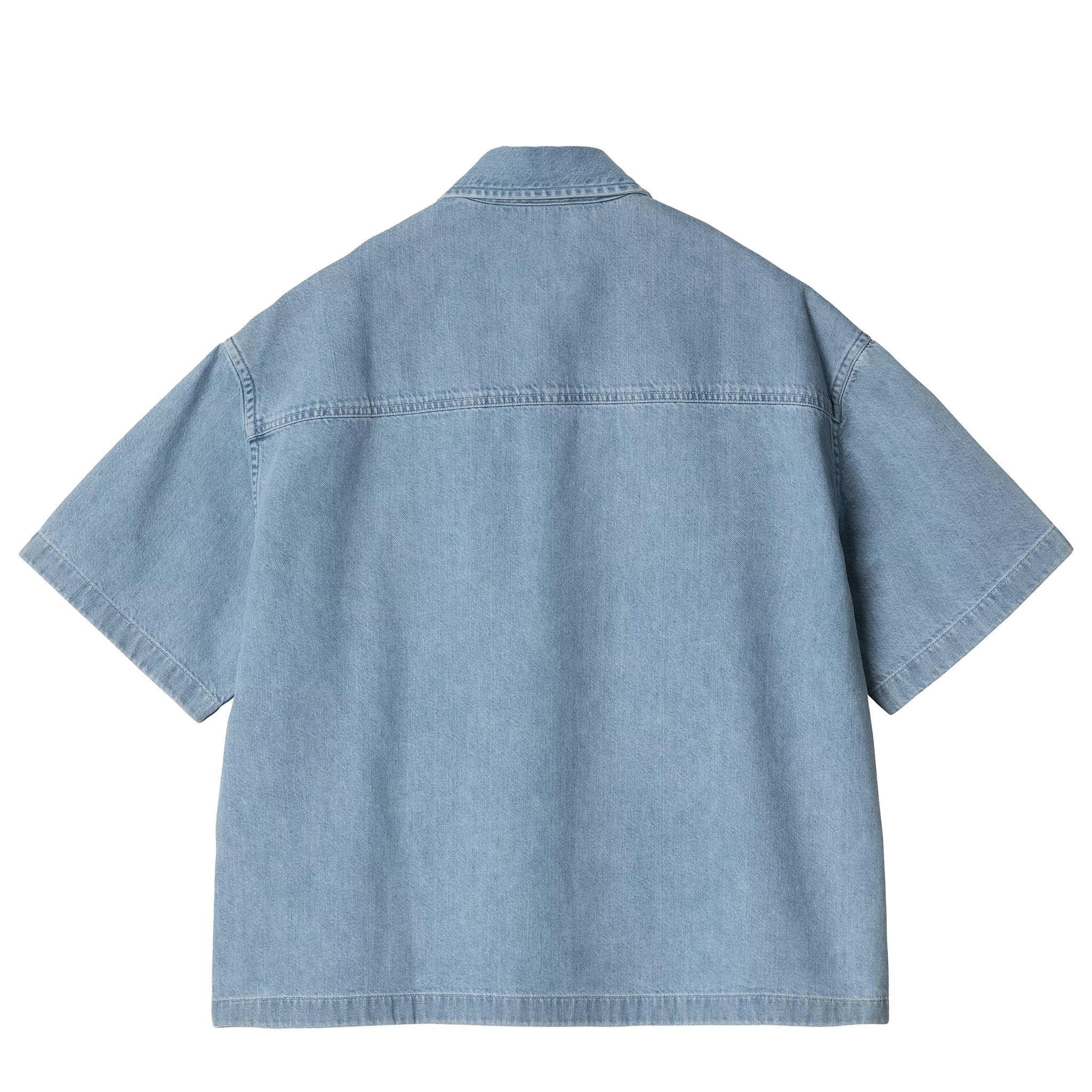 Carhartt WIP Womens S/S Lovilia Shirt Blue Bleached - Image 2