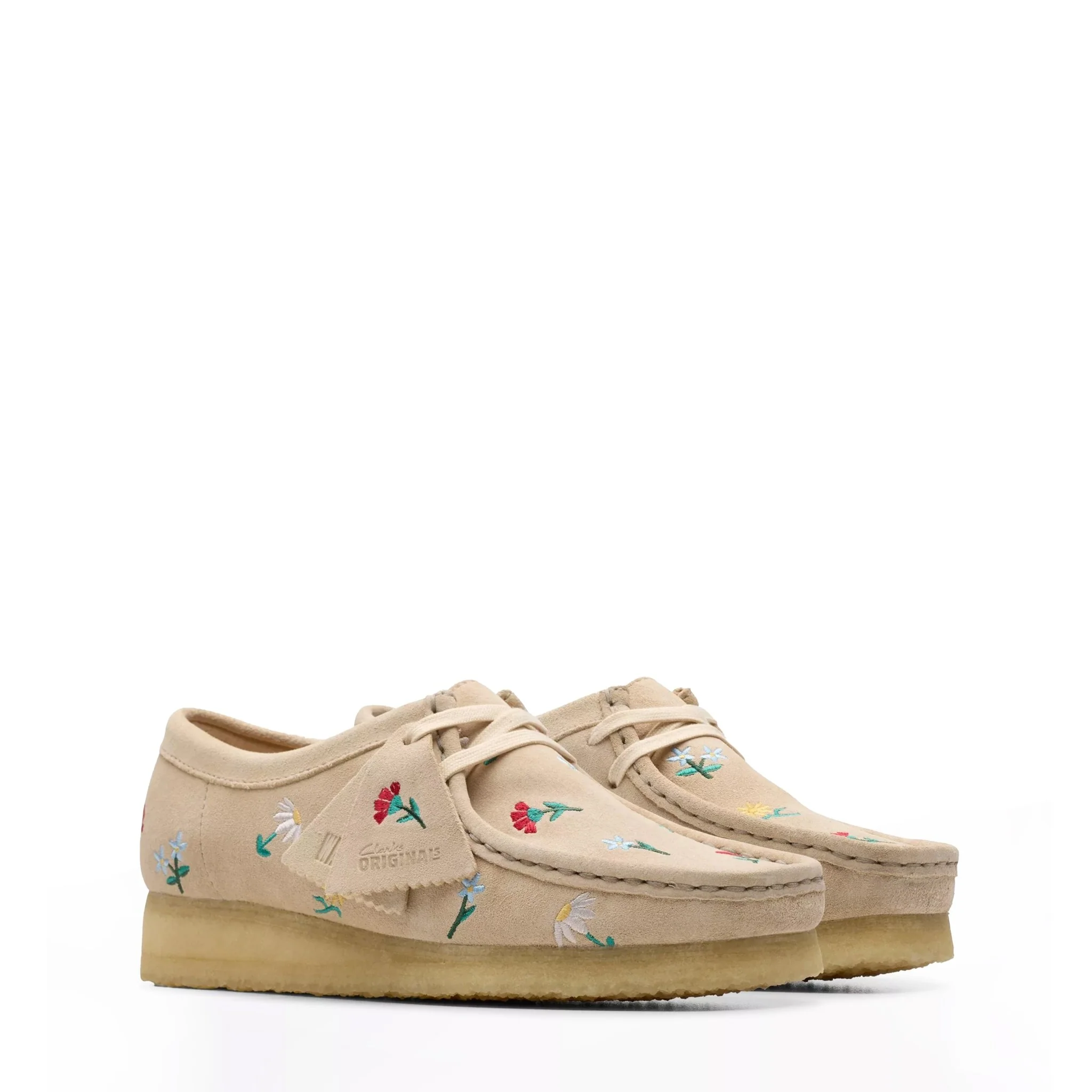 Clarks Originals Womens Wallabee Taupe Embroidery - Image 2