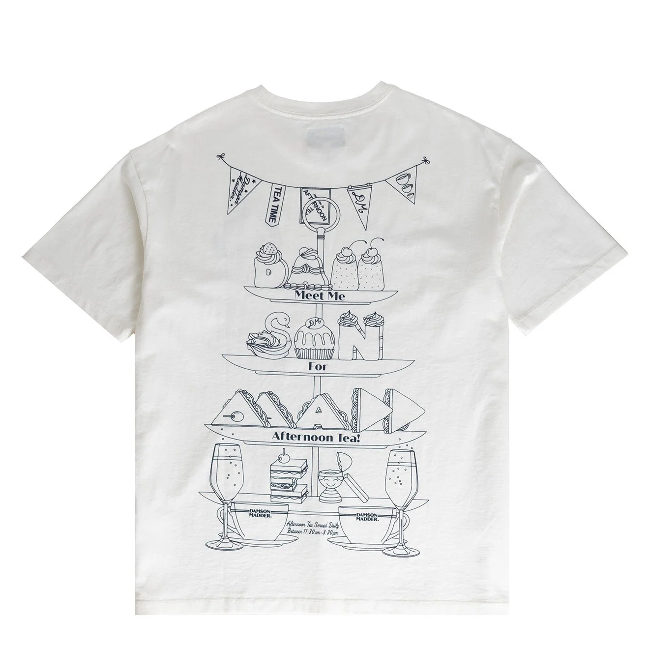 Damson Madder Afternoon Tea Boyfriend Tee White - Image 2