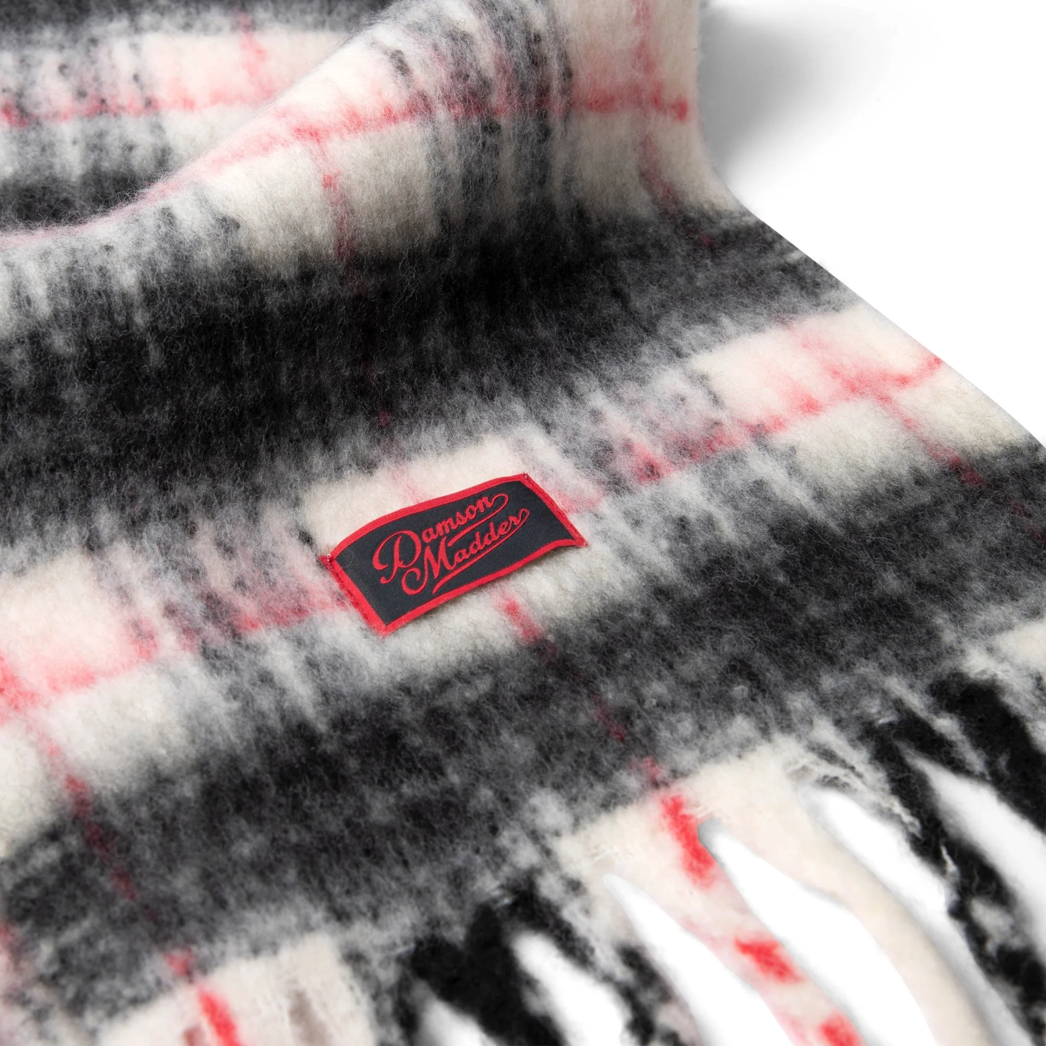 Damson Madder Brushed Oversized Scarf Butter Check - Image 2