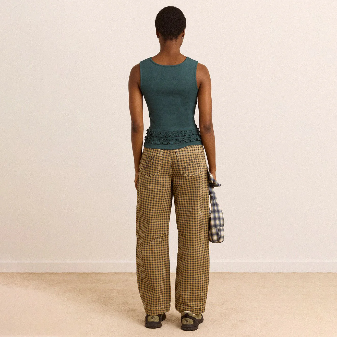 Damson Madder Felix Jeans Quince Gingham Navy - Image 10