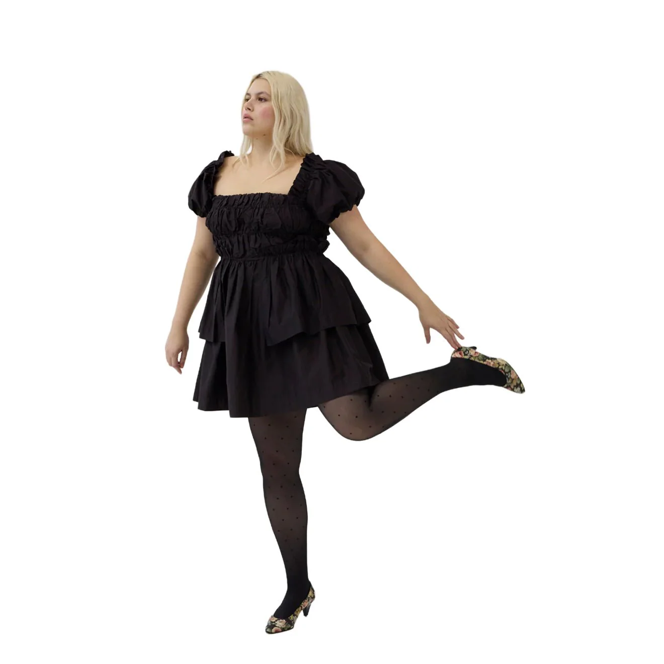 Damson Madder Lyza Mini Dress Black - Image 6