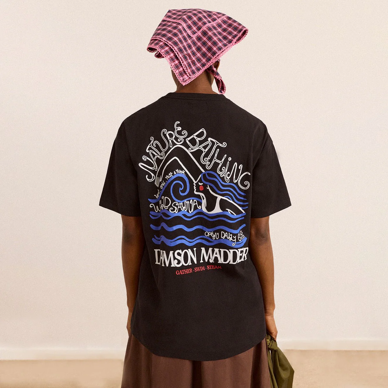 Damson Madder Nature Bathing SS Graphic Tee Black - Image 5