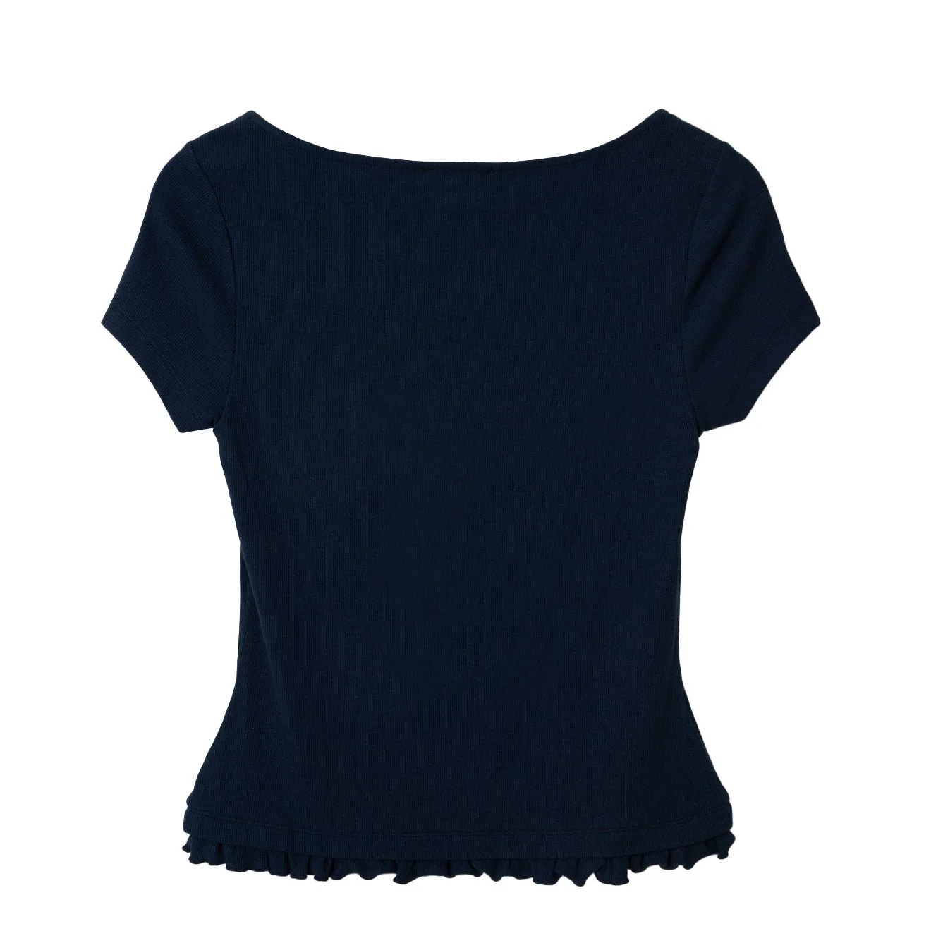Damson Madder Posie Short Sleeve Top Navy - Image 2