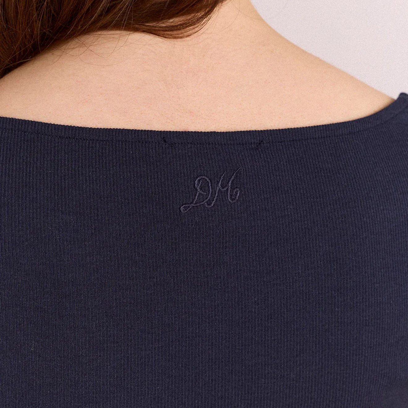 Damson Madder Posie Short Sleeve Top Navy - Image 6