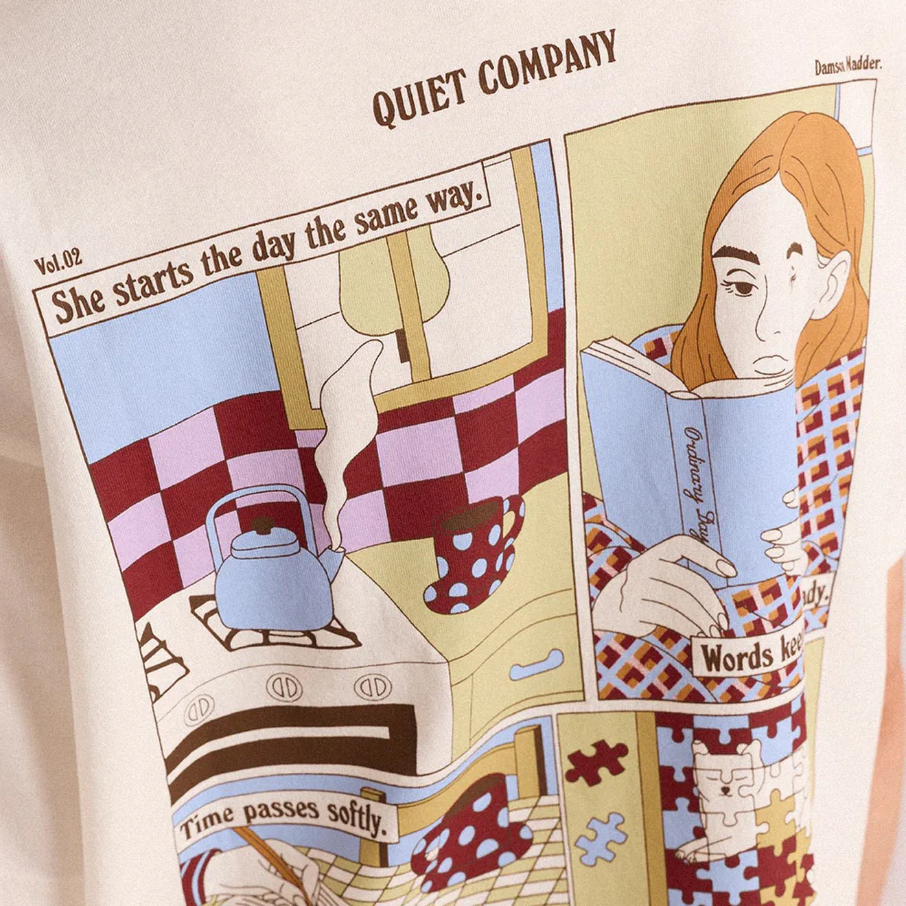 Damson Madder Quiet Company Tee Ecru - Image 6