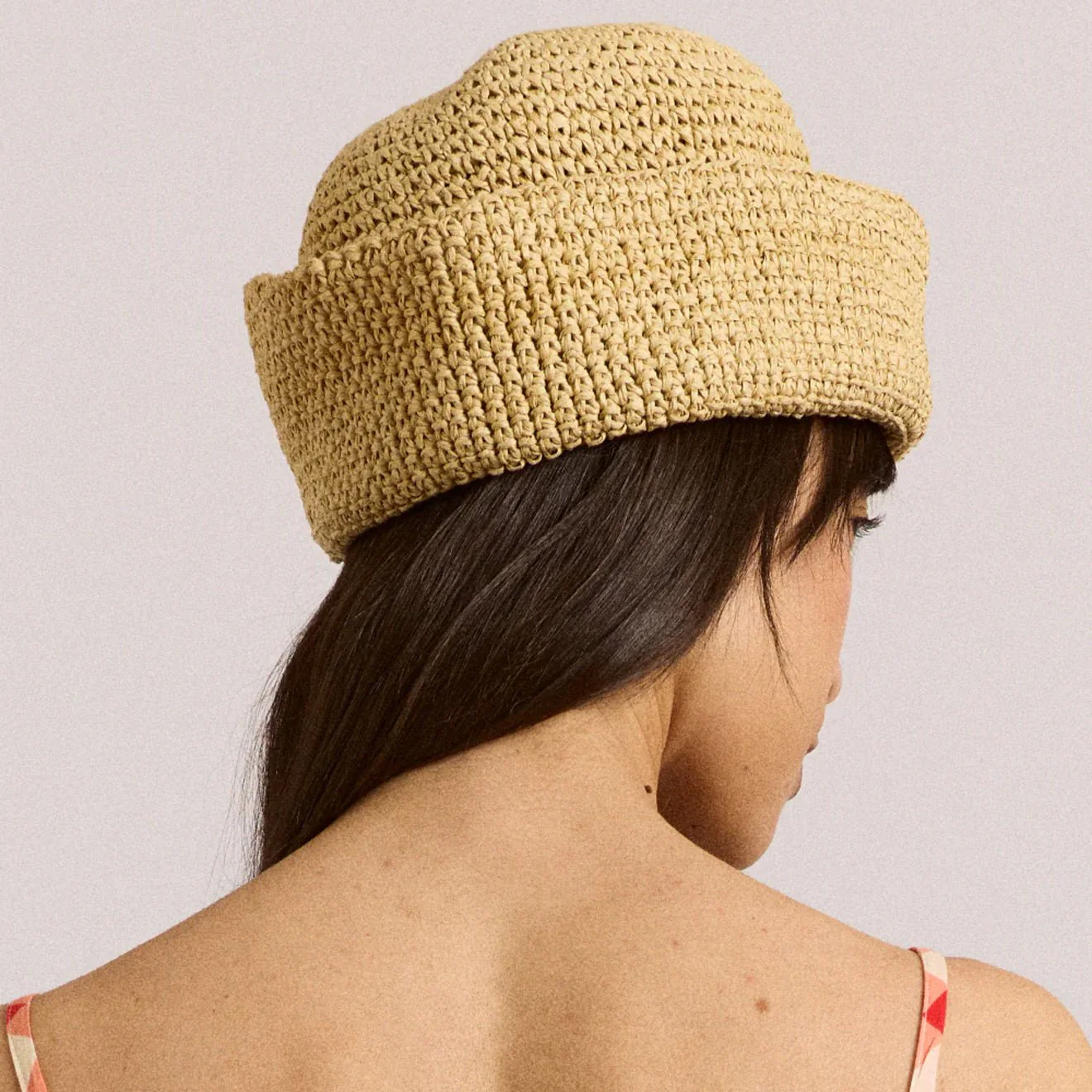 Damson Madder Raffia Sailor Hat Natural - Image 3