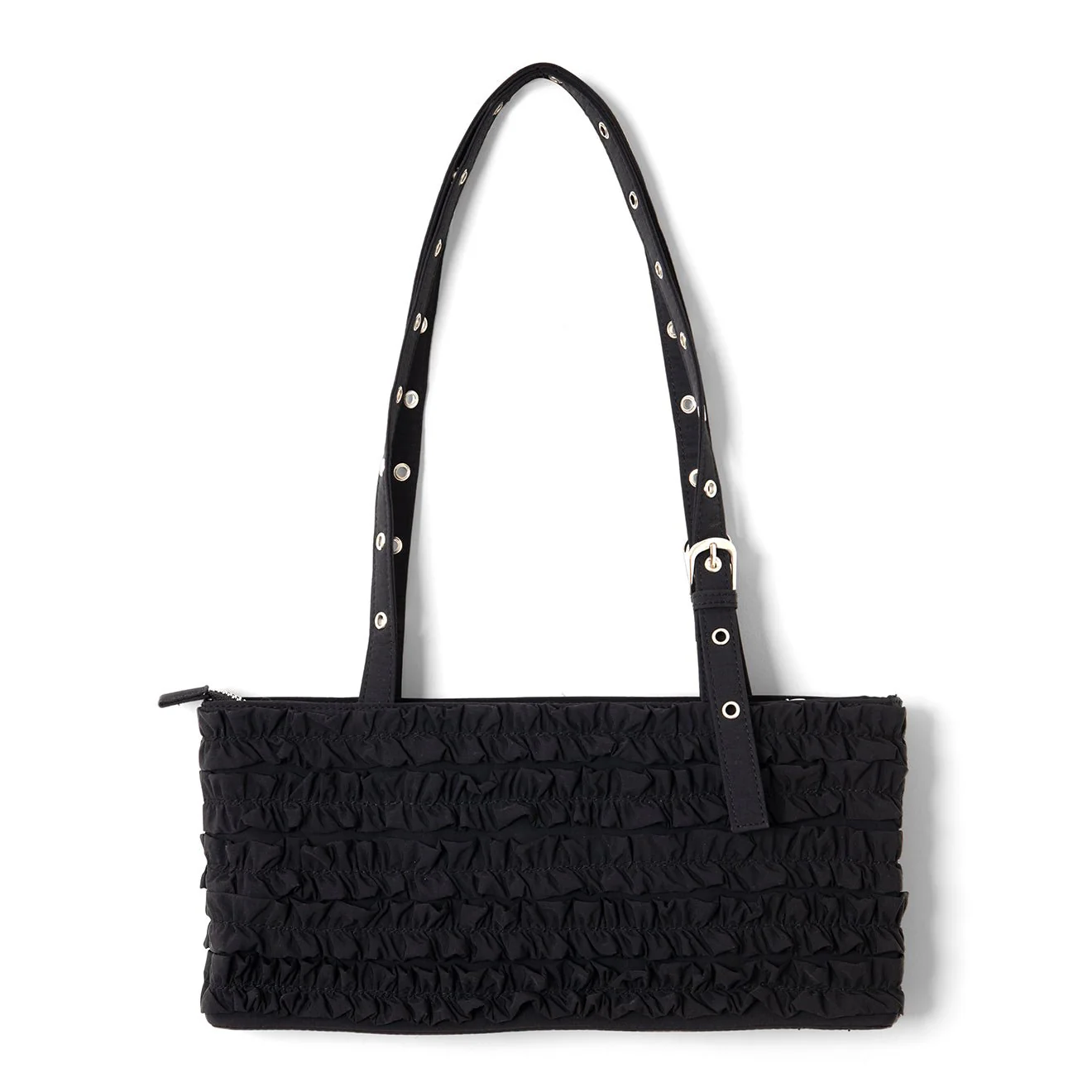 Damson Madder Sophia Ruffle Bag Black - Image 2
