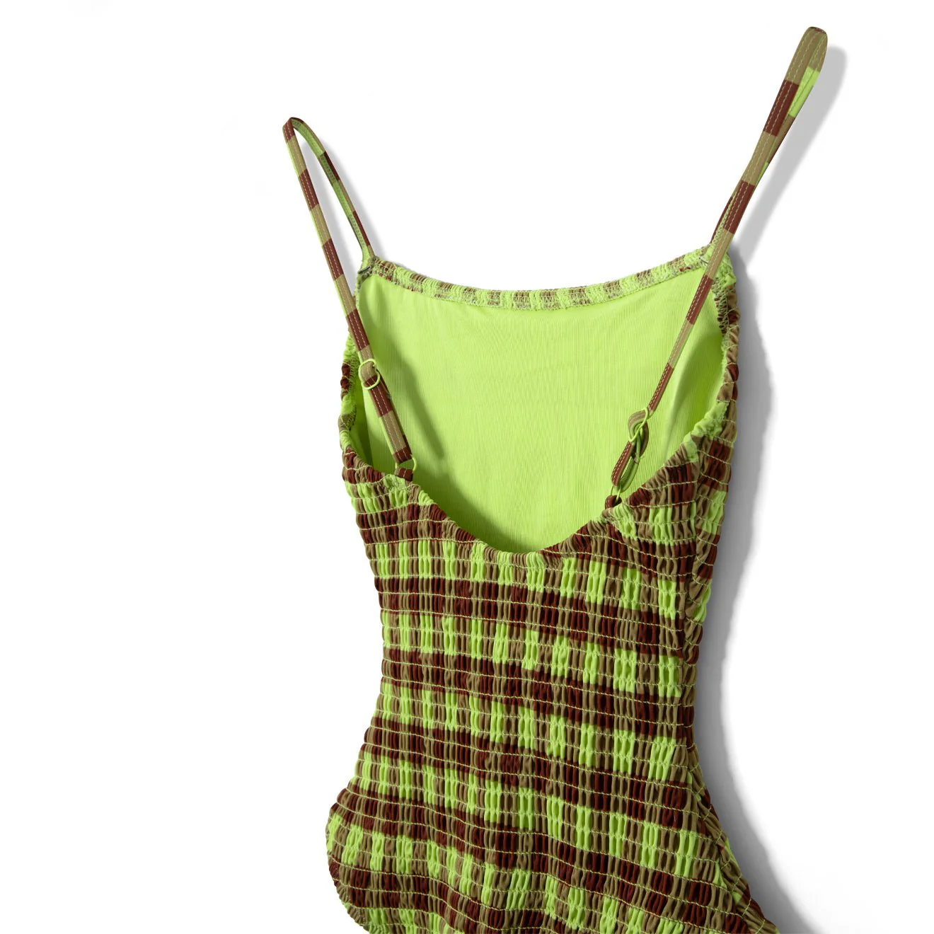 Damson Madder Womens Lilibet Swimsuit Green Check - Image 3