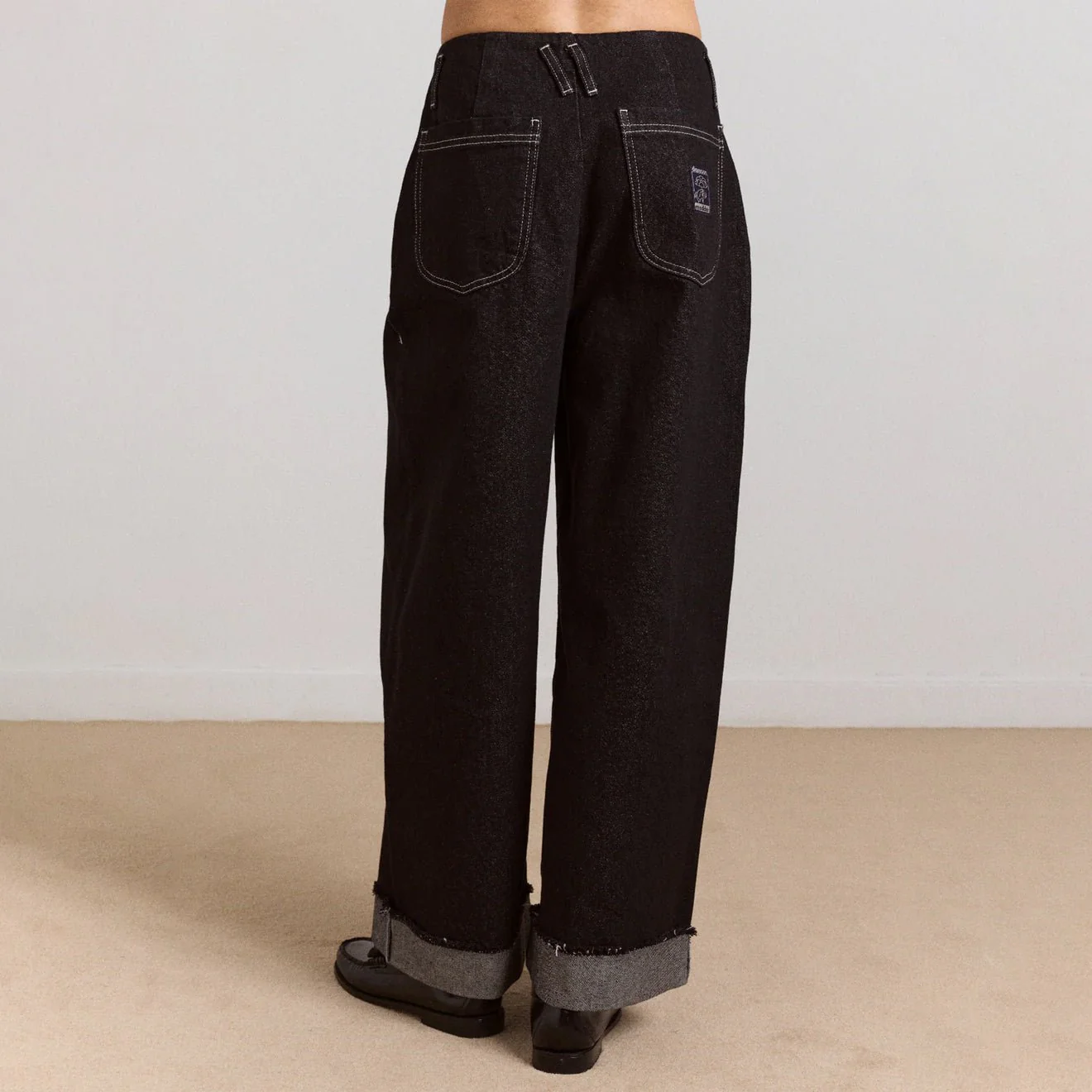 Damson Madder Womens Loose Fit Pascal Jeans Black Wash - Image 6