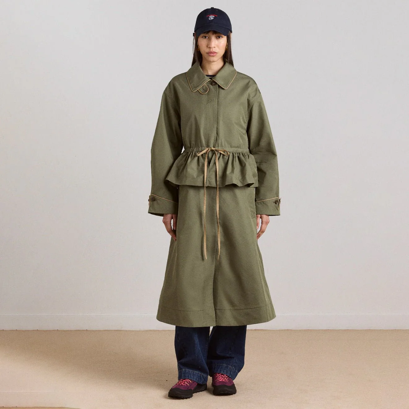 Damson Madder Womens Multi-Wear Myrtle Trench Khaki - Image 5