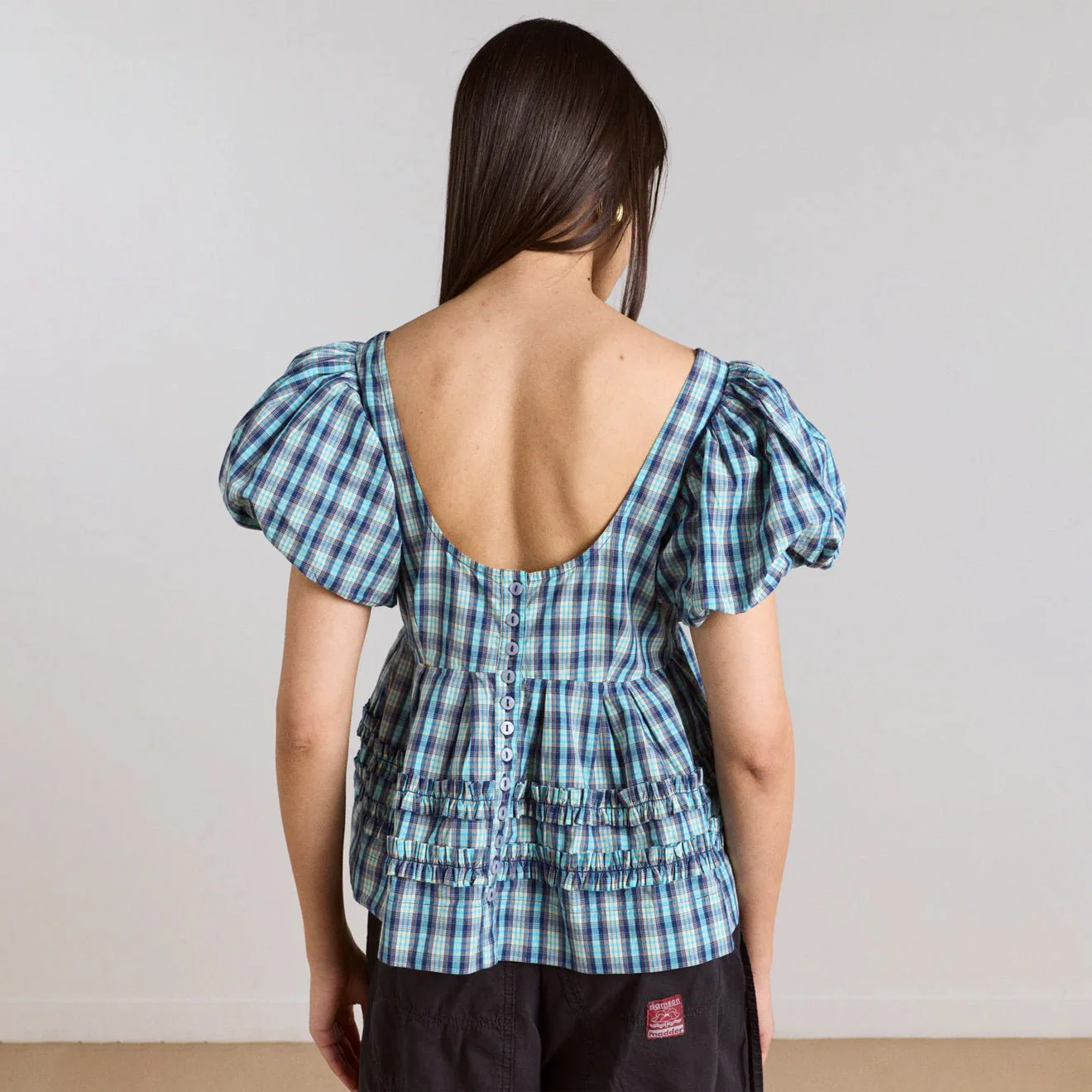 Damson Madder Womens Summer Joy Blouse Tomboy Check - Image 8