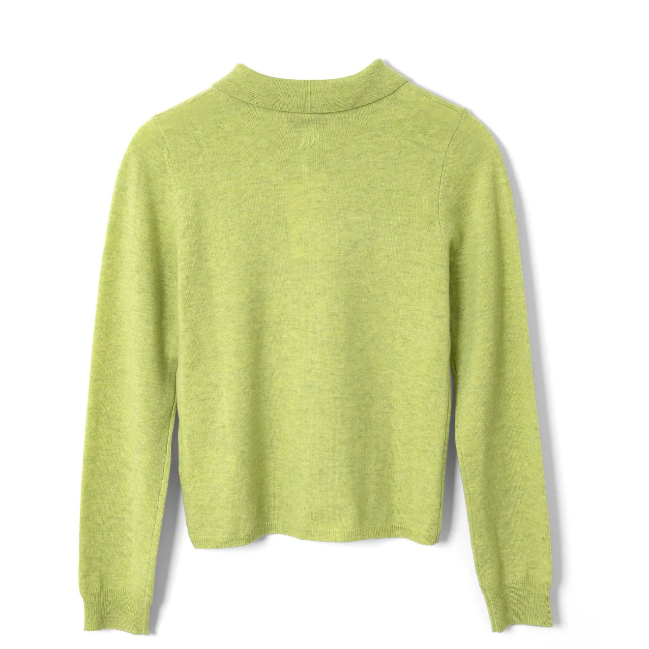 Damson Madder Womens Voula Wool And Cashmere Blend Cardigan Lime - Image 2