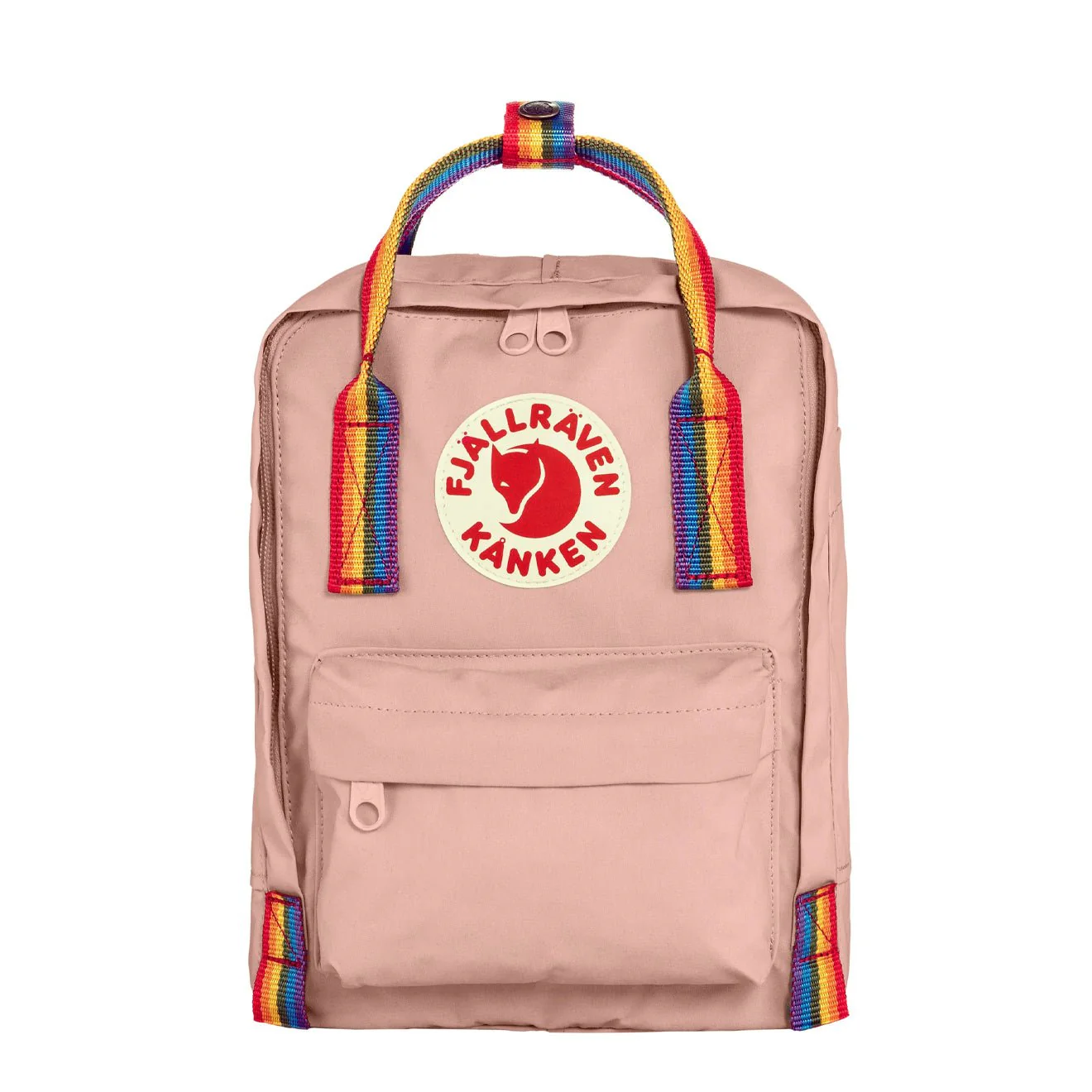 Fjallraven Kanken Rainbow Mini Chalk Rose-Rainbow Pattern