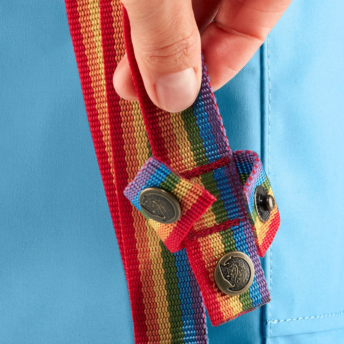 Fjallraven Kanken Rainbow Mini Chalk Rose-Rainbow Pattern - Image 6