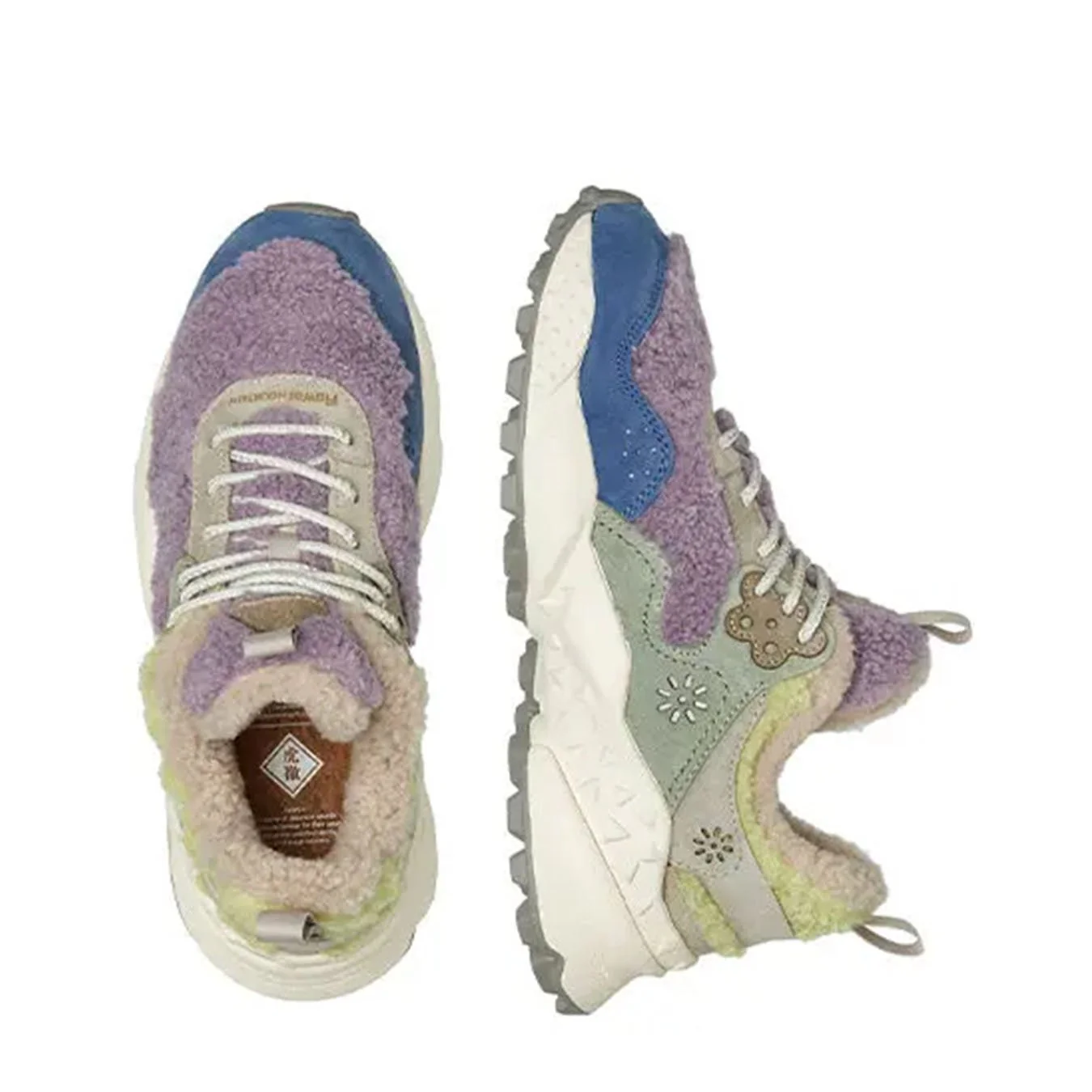 Flower Mountain Kotetsu Trainers Violet / Lime - Image 3