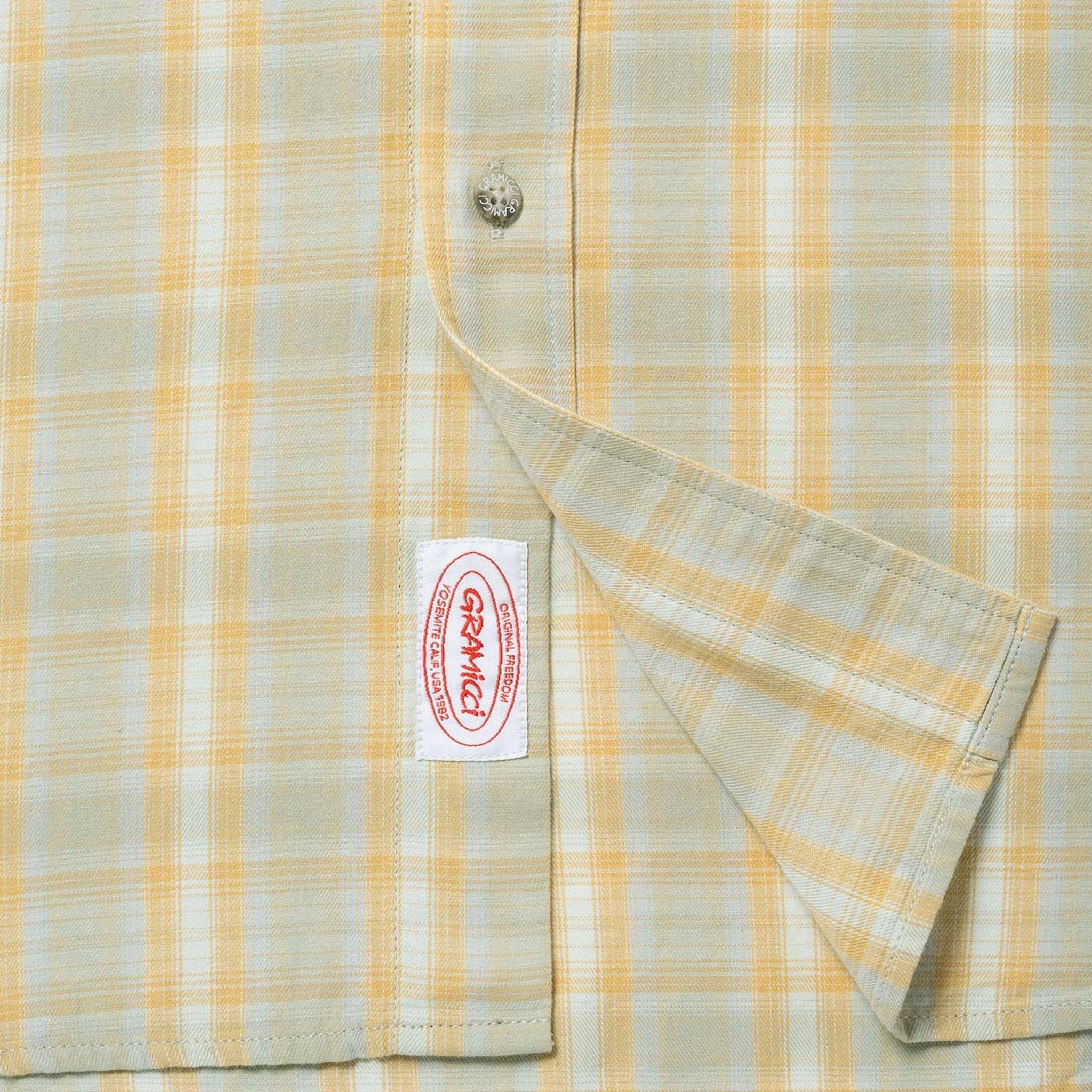 Gramicci S/S Checkered Ombre Shirt Mustard - Image 3