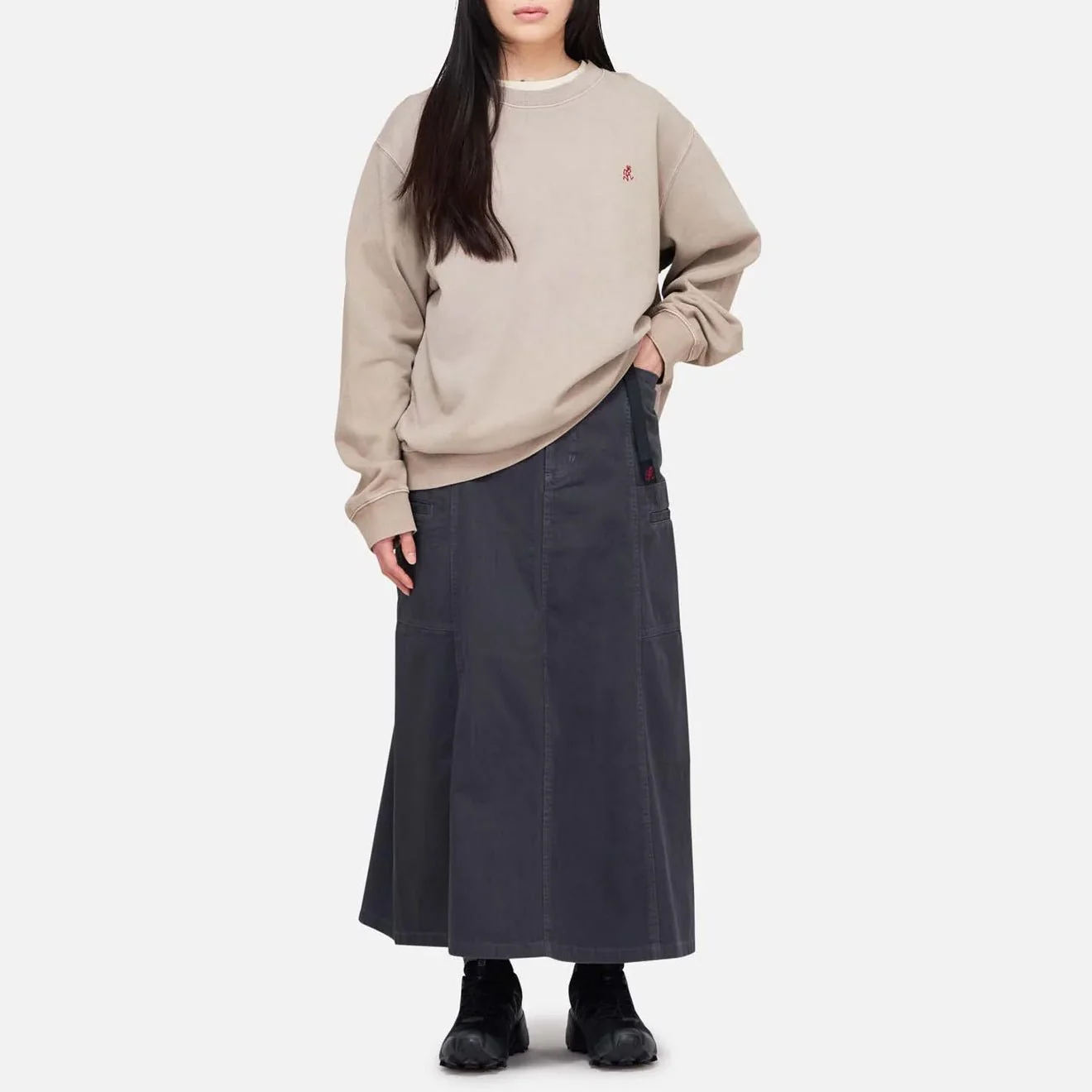 Gramicci Womens Voyager Skirt Fossil Grey Pigment - Image 2