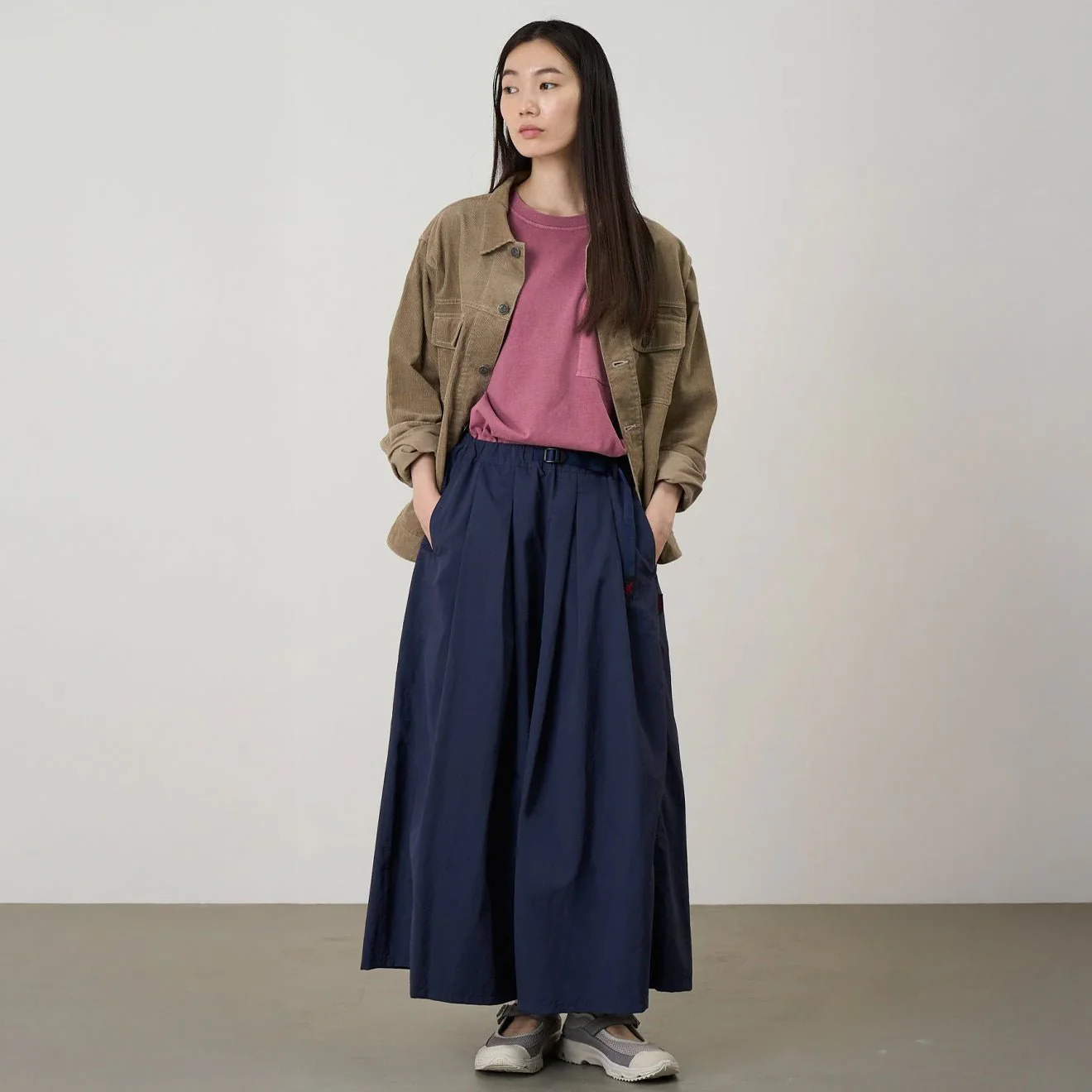 Gramicci Womens Nylon Flare Pant British Navy - Image 3