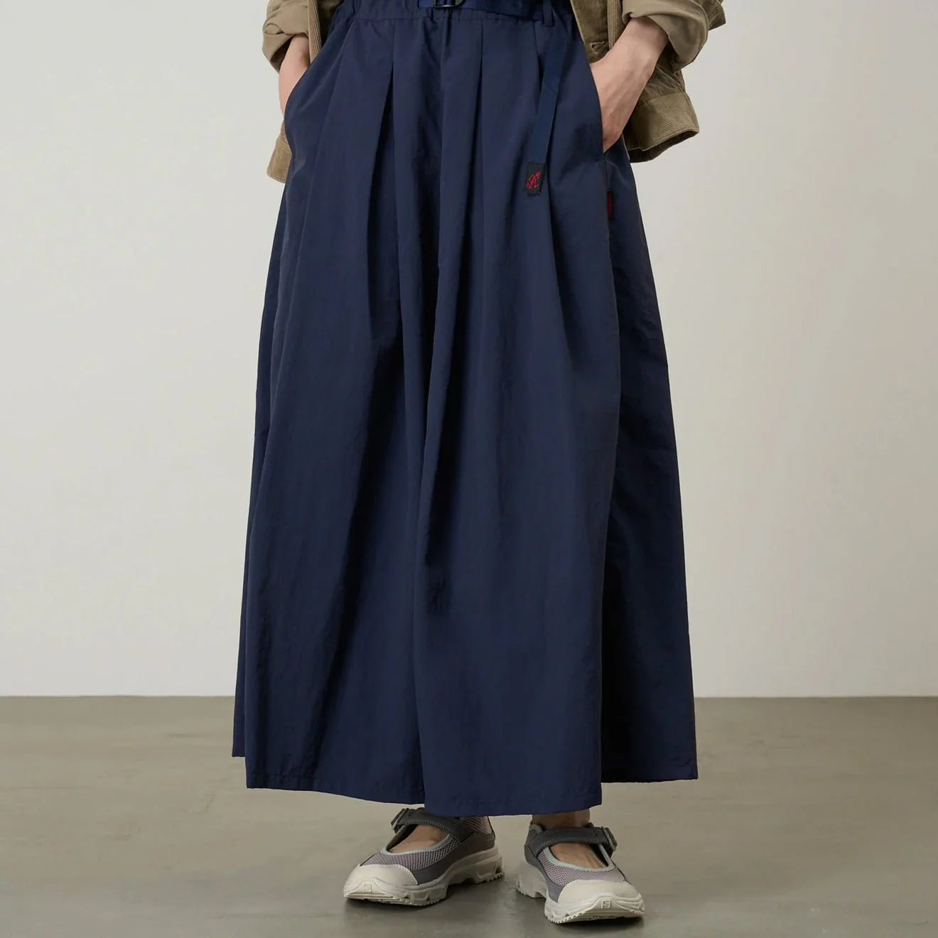 Gramicci Womens Nylon Flare Pant British Navy - Image 4