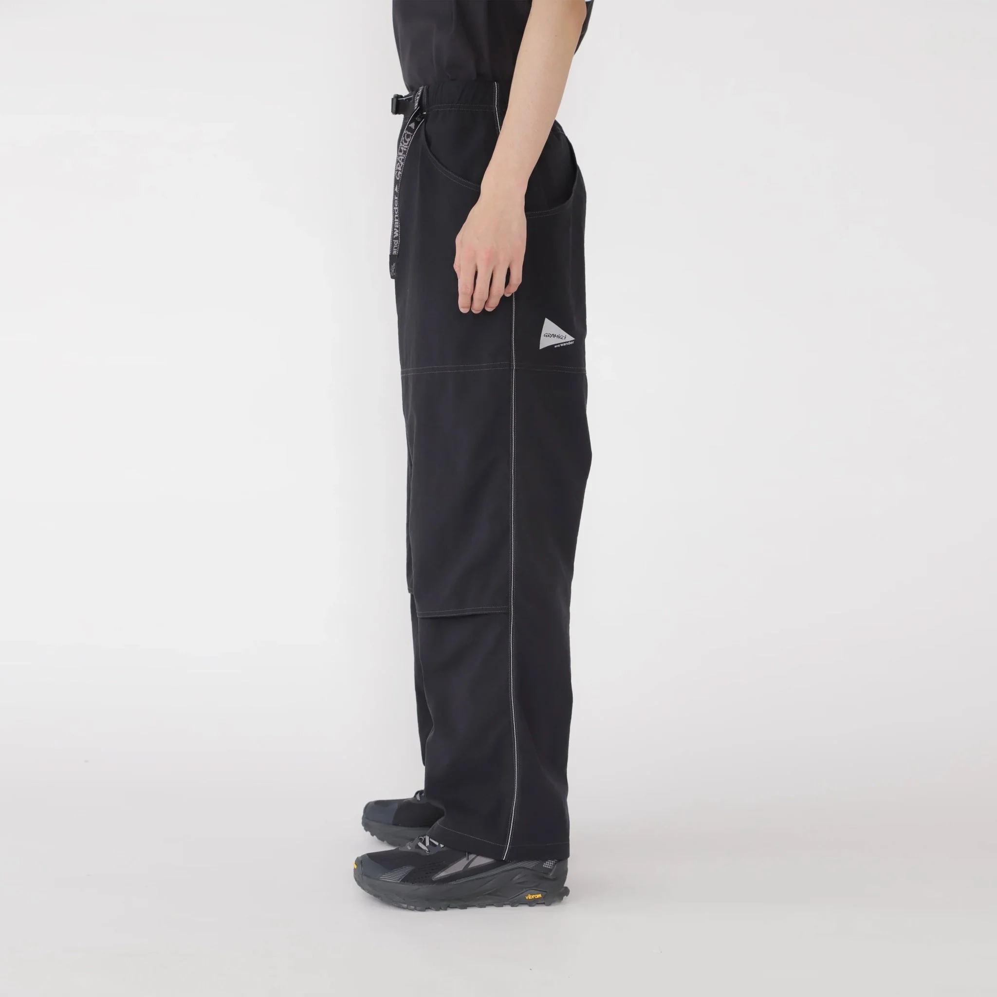 Gramicci x And Wander Womens Nylon Double Knee Pant Black - Image 4