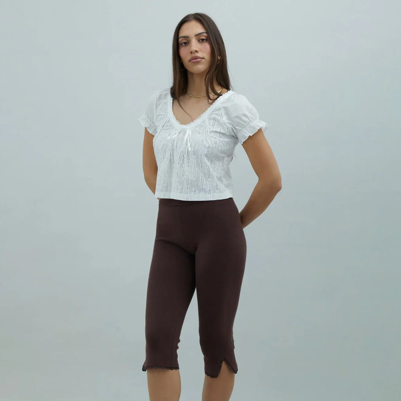 House of Sunny Classic Capri Pants Coffee - Image 2