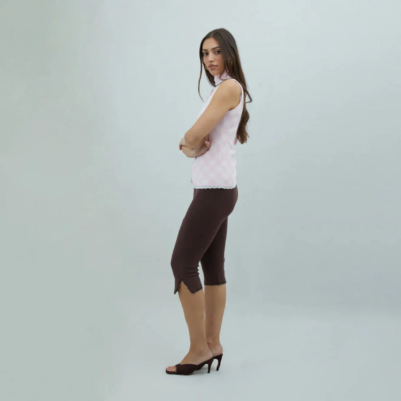 House of Sunny Classic Capri Pants Coffee - Image 3