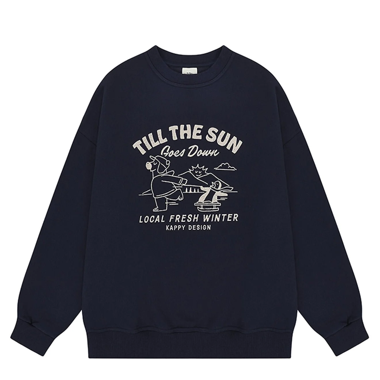 Kappy Kappy Bear Fluff Sweat Shirt Navy
