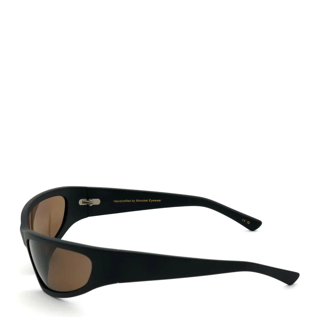 Monokel Eyewear Crow Sunglasses Matt Black / Brown Polarised Lens - Image 2