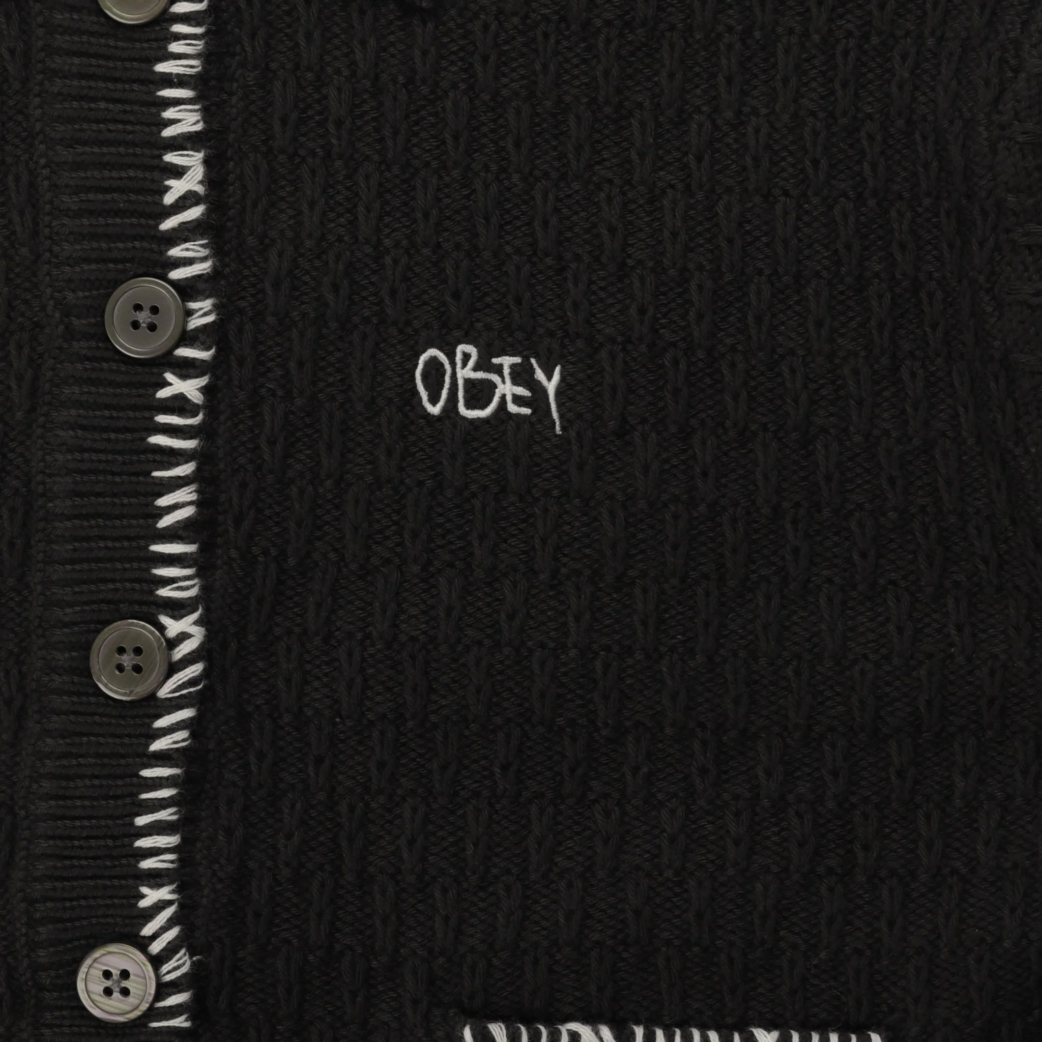 Obey Womens Amelie Button Down Sweater Off Black - Image 3