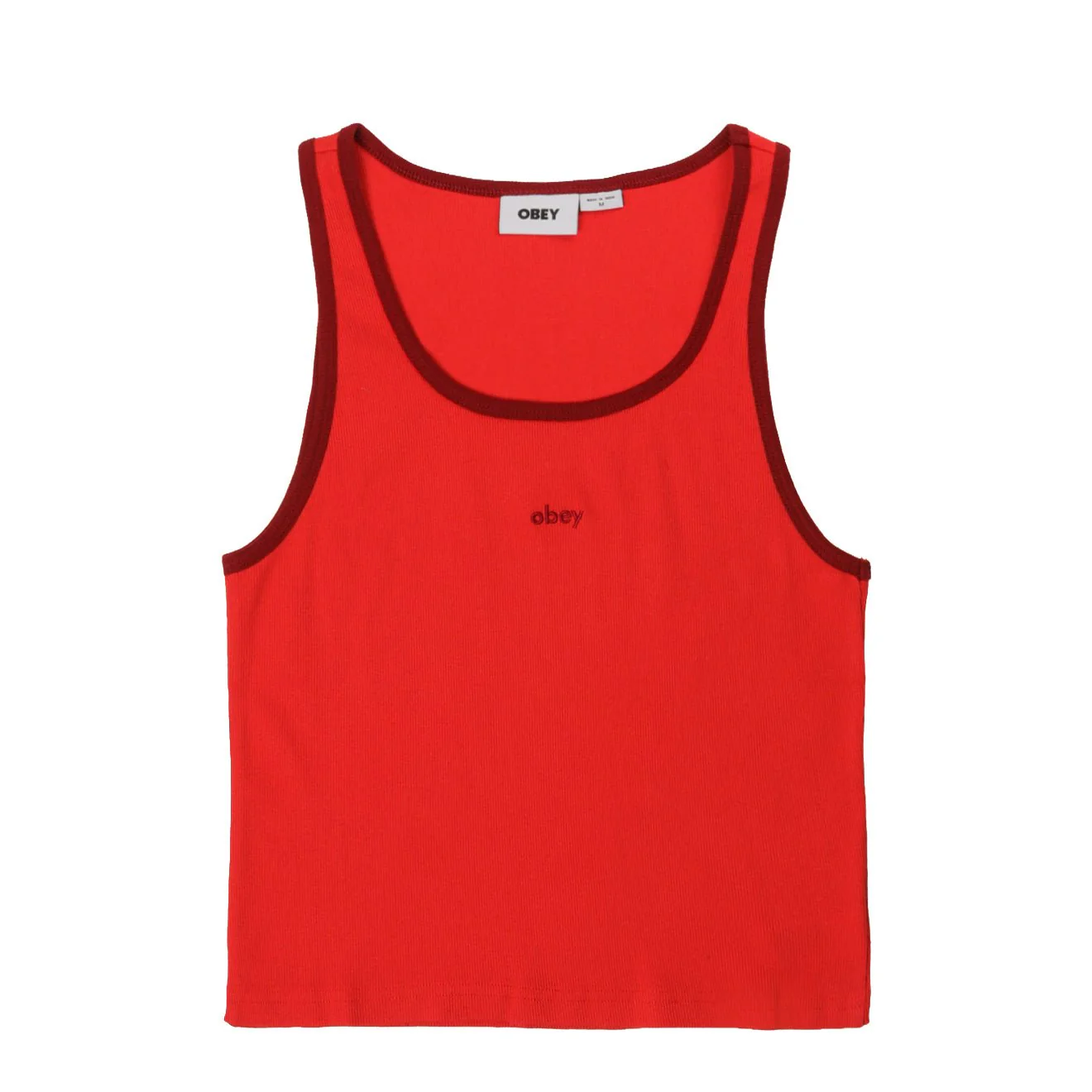 Obey Womens Loren Rib Tank Red