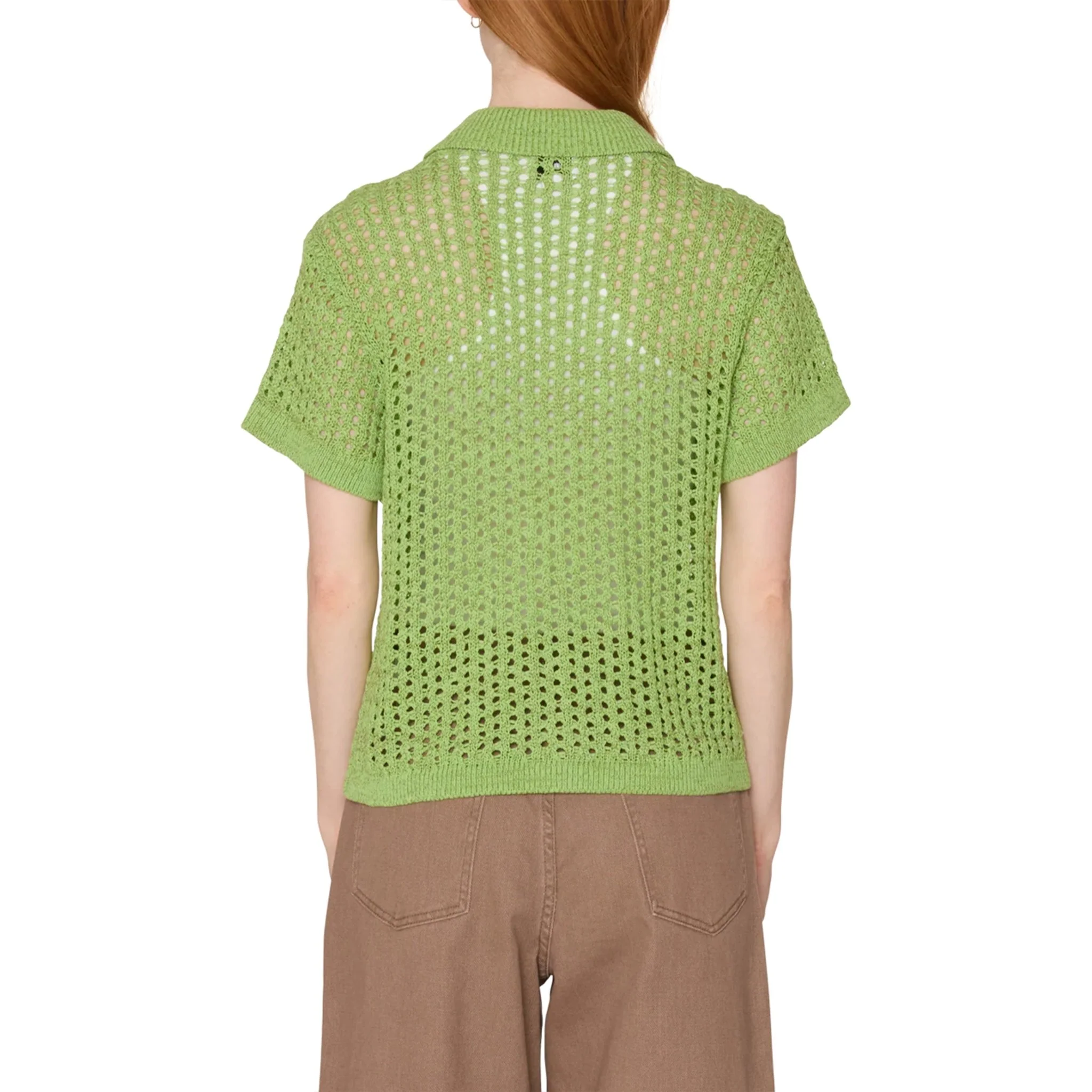 Obey Womens Milly Open Knit Sweater Light Green Multi - Image 4