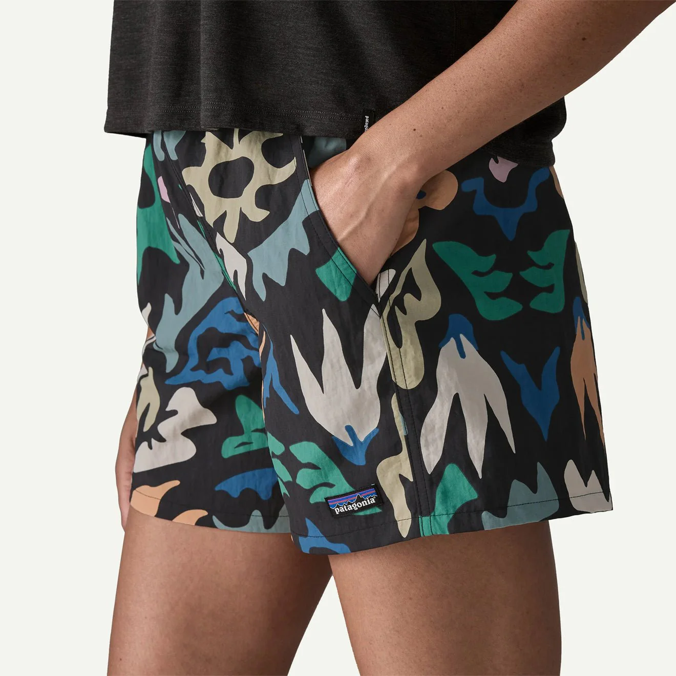Patagonia Womens Baggies Shorts 5 in. Kaleido Black - Image 4